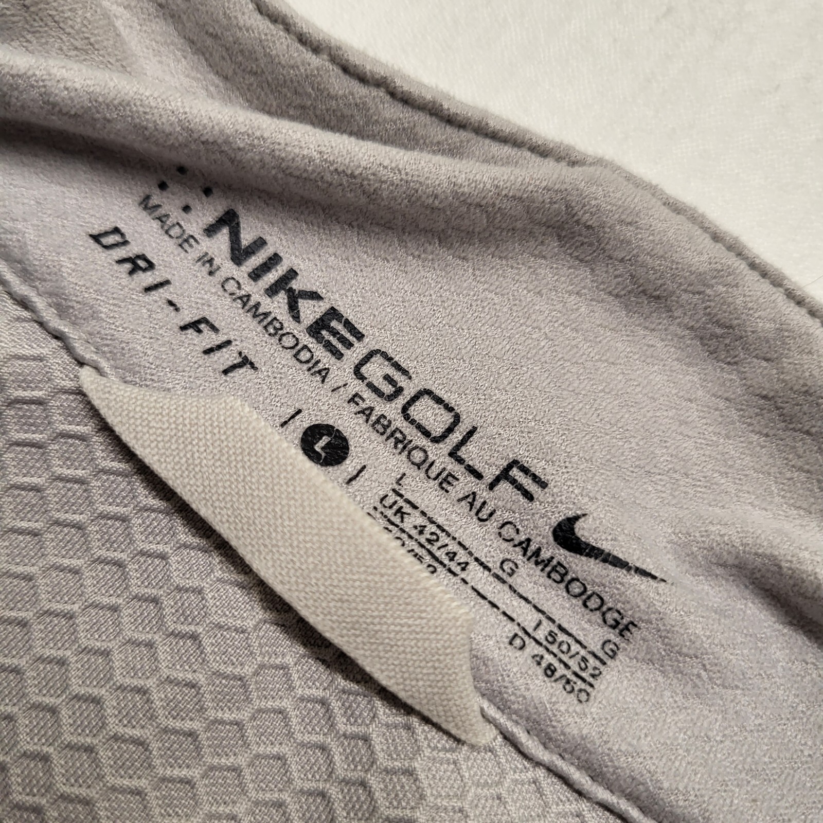 Nike Golf 1/2 Zip Dri Fit Pullover Mens Large Gray Long Sleeve Stretch Mock Neck