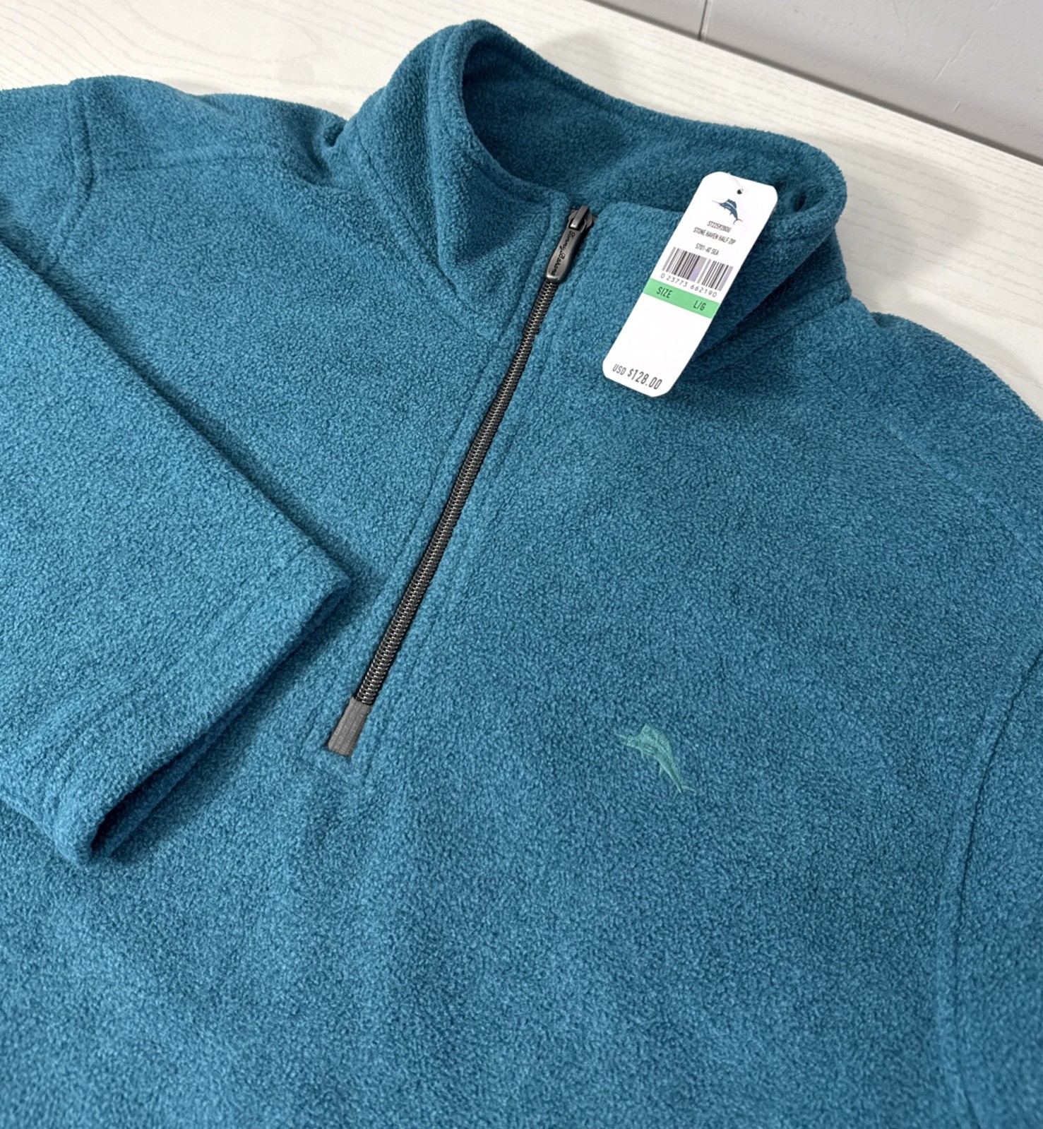 NEW! Tommy Bahama Stone Haven @ Sea Golf Pullover Fleece 1/2 Zip Mens Large $128