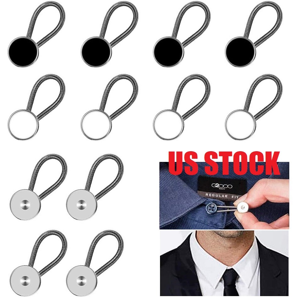 5/10Pcs Collar Neck Extenders Shirt Elastic Button Extender for Men Women Dress