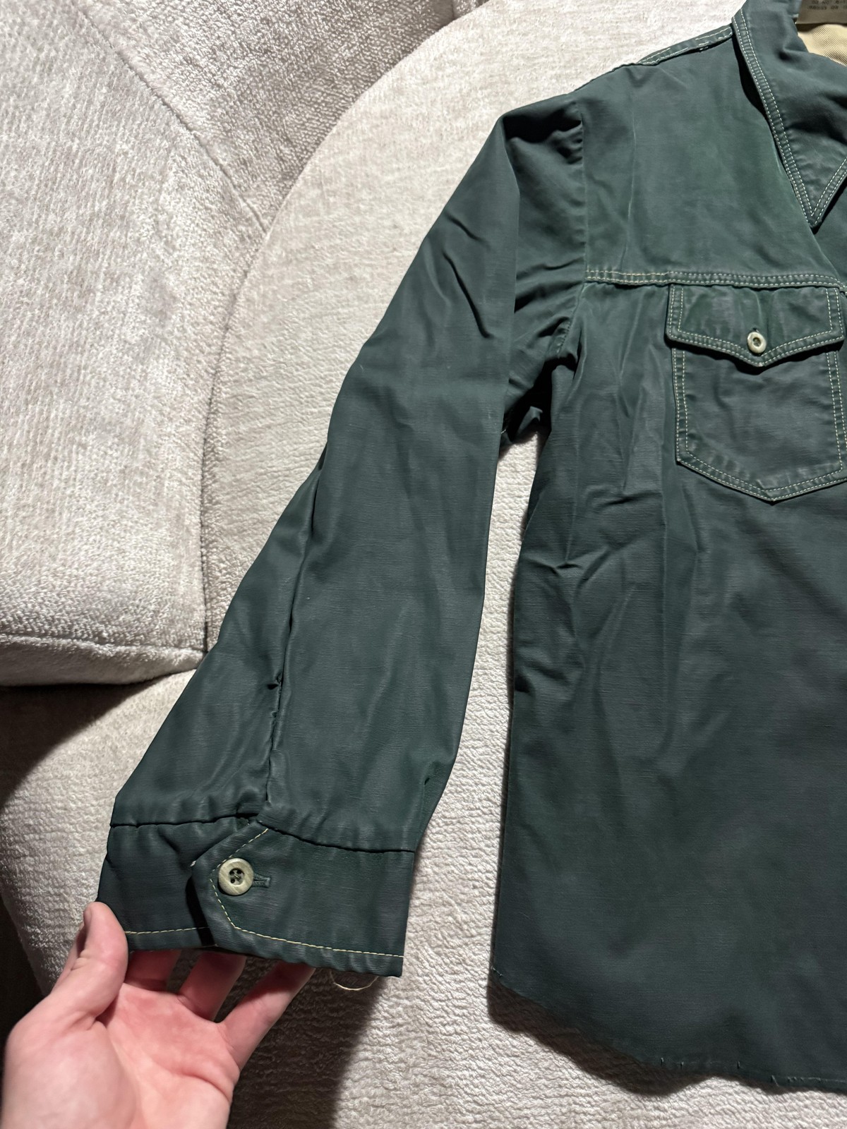 Vintage ~80s William Barry Jacket XL Green Cotton Twill Utility Military Style