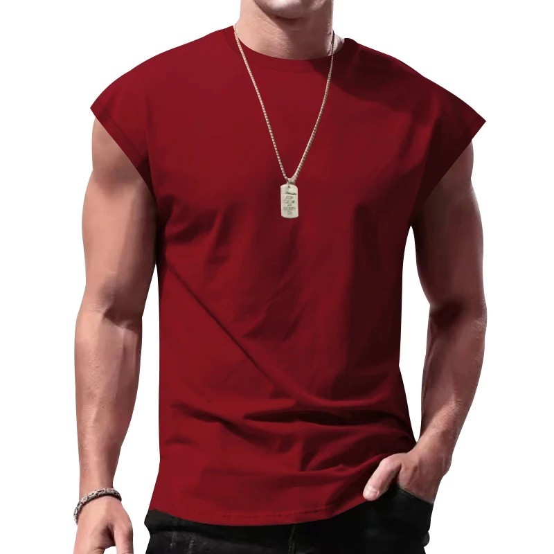 Men’s Sleeveless T-Shirt Summer Sports Vest Casual Loose Fit Top