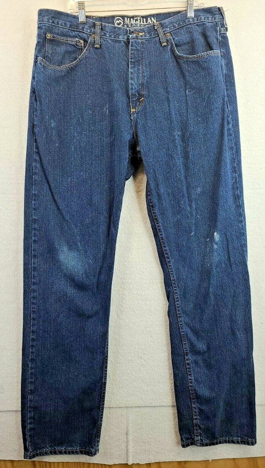 Magellan Distressed Denim Blue Work Jeans Mens 38 x 34