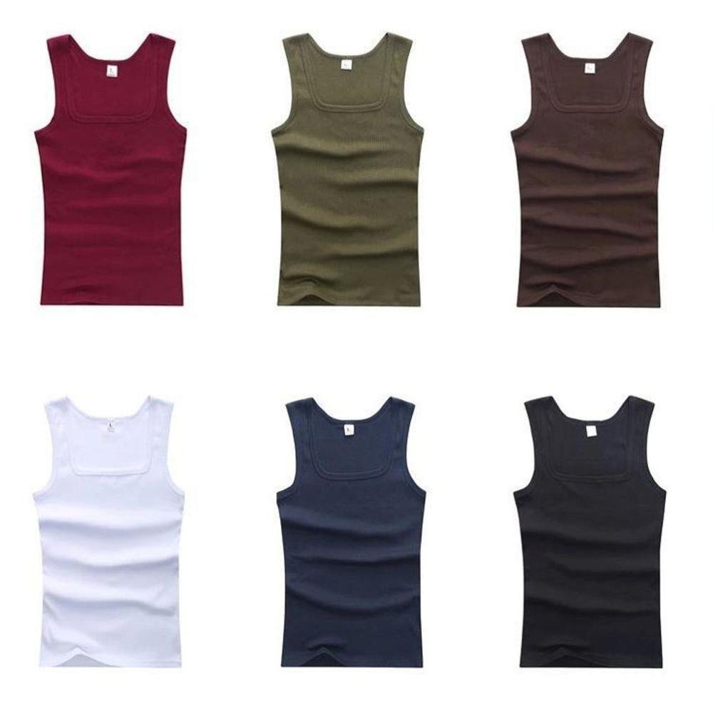Men’s Tank Top A-Shirt Wife Beater Undershirts Size S-4XL