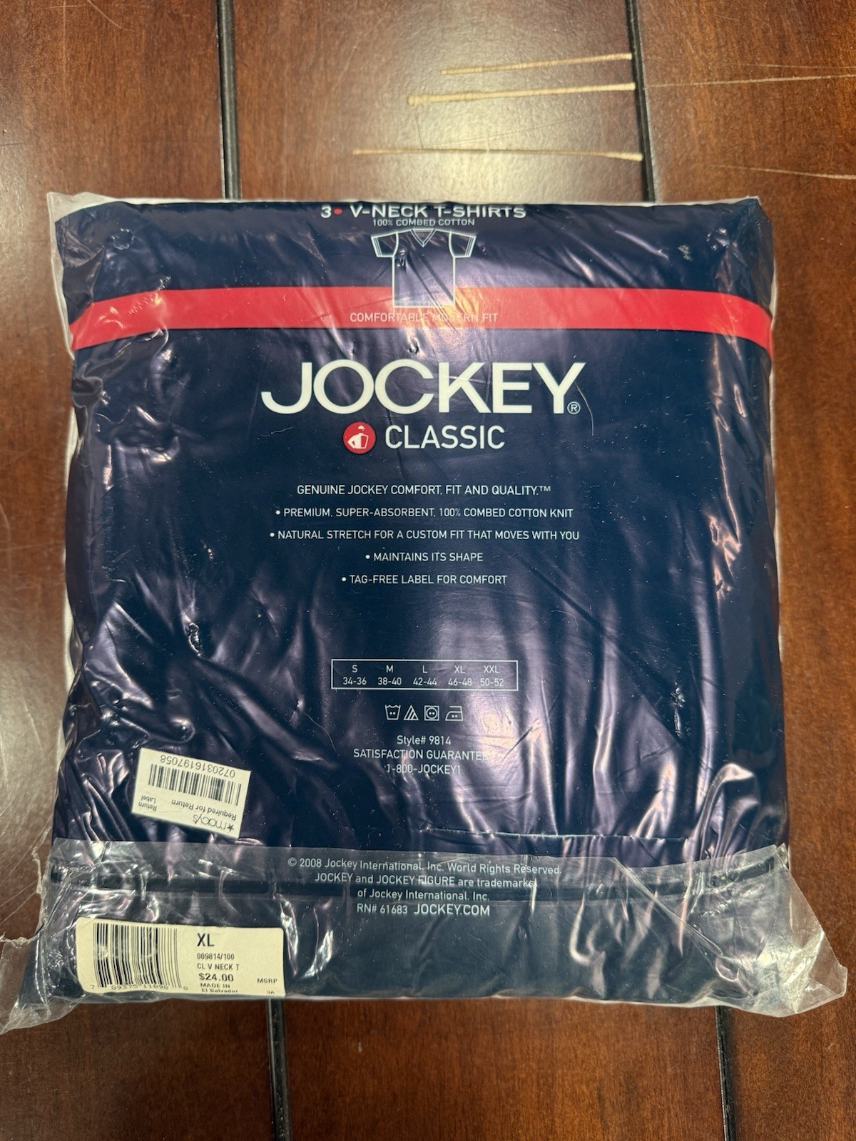 Y2K Jockey Classic Men’s V-Neck 3 pack Style 9814 XL Copyright 2008