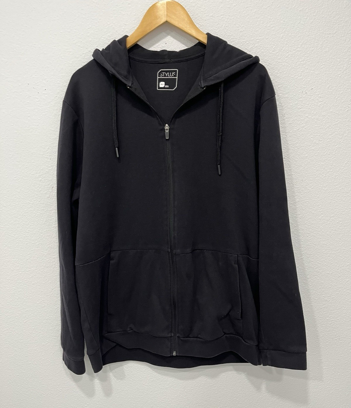 Stylus Men’s Black Full Zip Hooded Hoodie w/ Pockets XLT Big & Tall