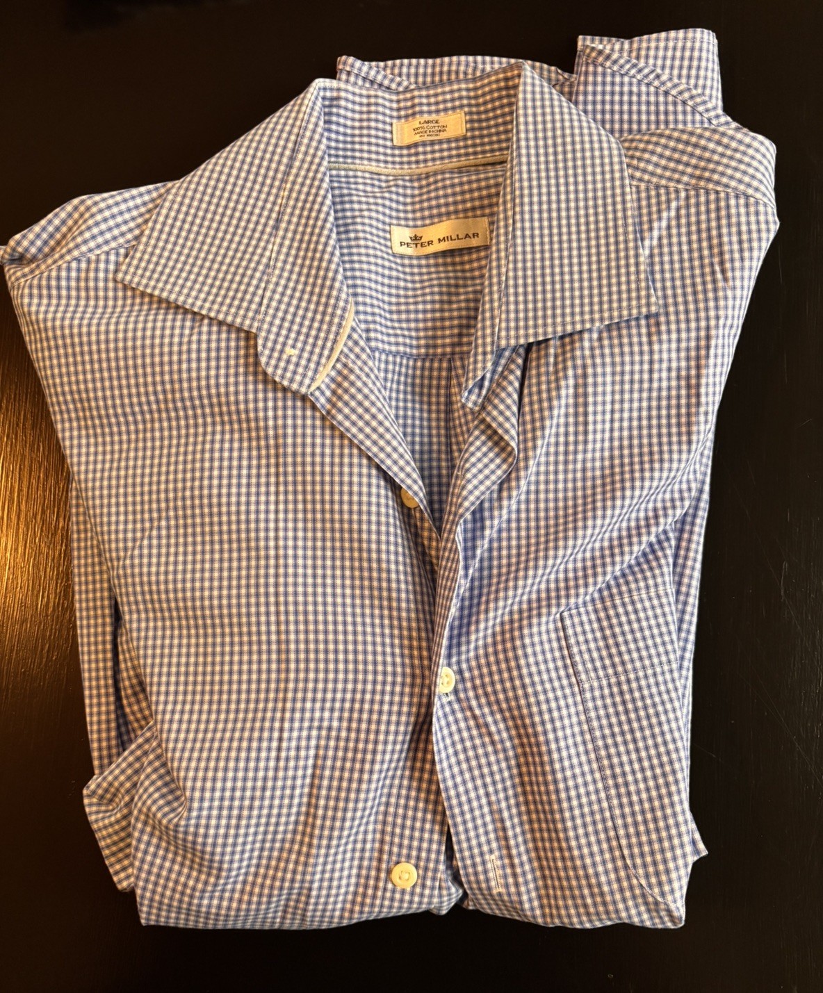 Lot of 3 Peter Millar Mens Large Plaid Button Down Shirt