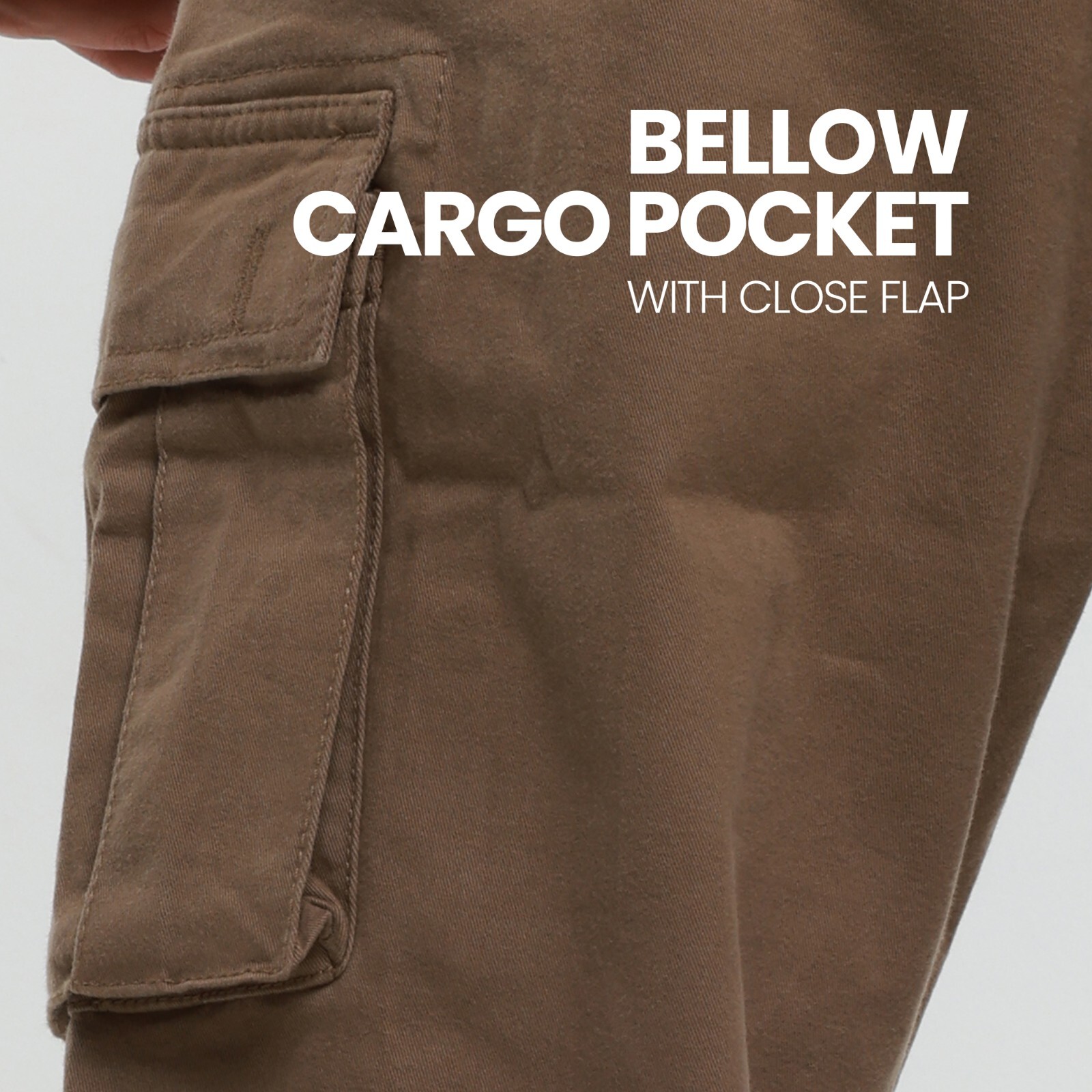 MIG Mens Stretch Cotton Slim Fit Cargo Work Trousers Size 30 to 42- COMBAT CHINO