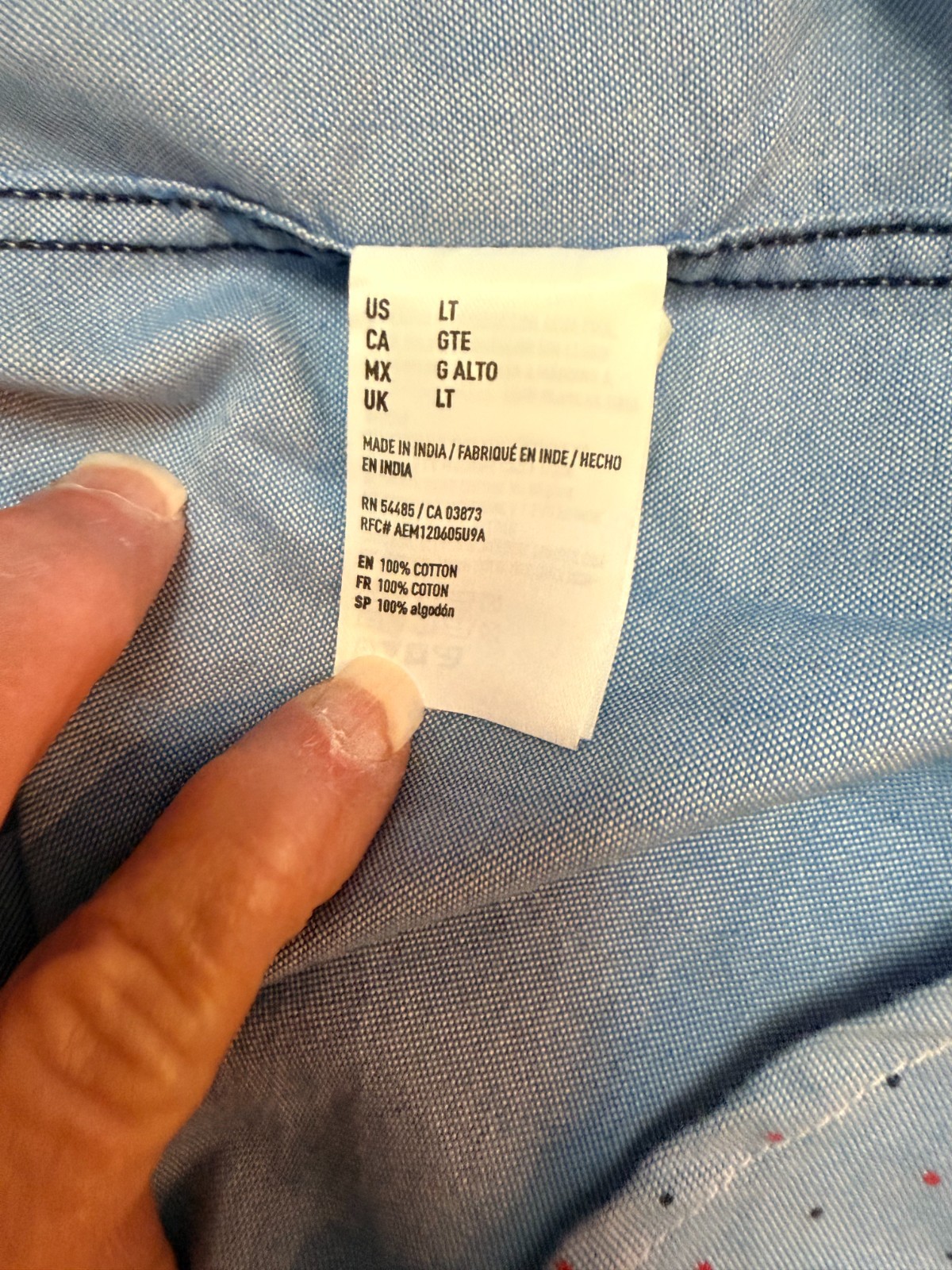 American Eagle Outfitters Mens Blue Dot Shirt Classic Fit L/T