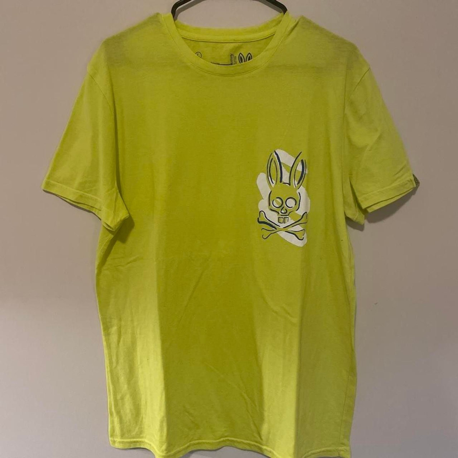 Psycho-bunny Men’s Yellow and Green T-shirt