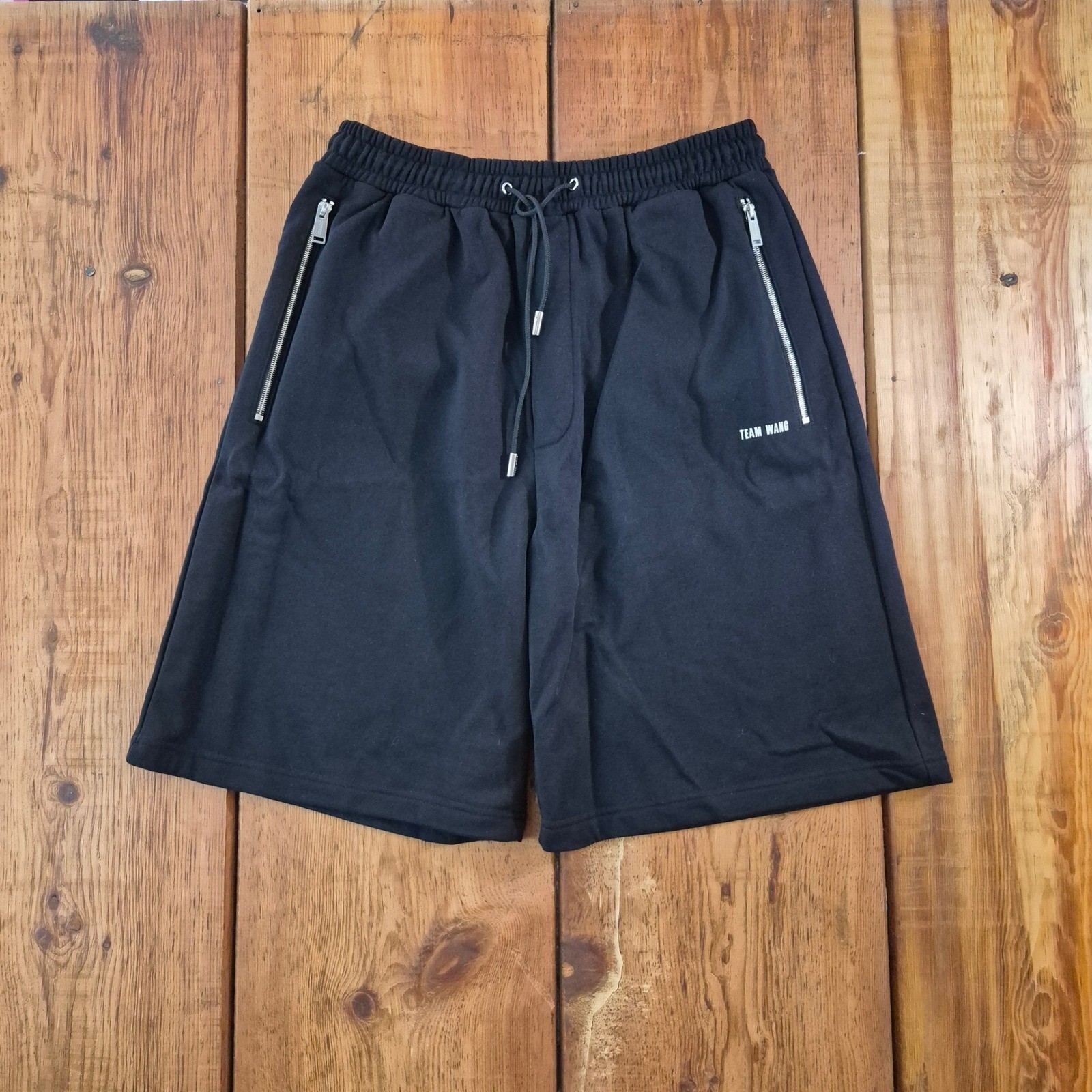 Team Wang Design Black Shorts Zipper Pockets Size 1 Jackson Wang GOT 7 Magic Man