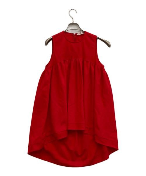 YOKO CHAN Women’s Red Sleeveless Blouse 97% Wool Size M Casual Top