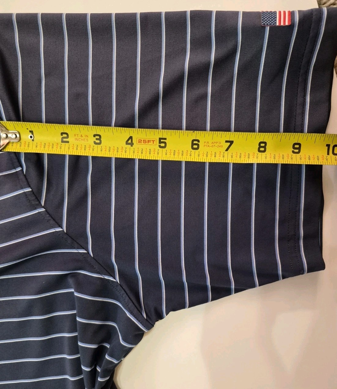Fairway & Greene Polo Men’s X-Large Blue Stripe Golf Kinloch USA Logo Stretch