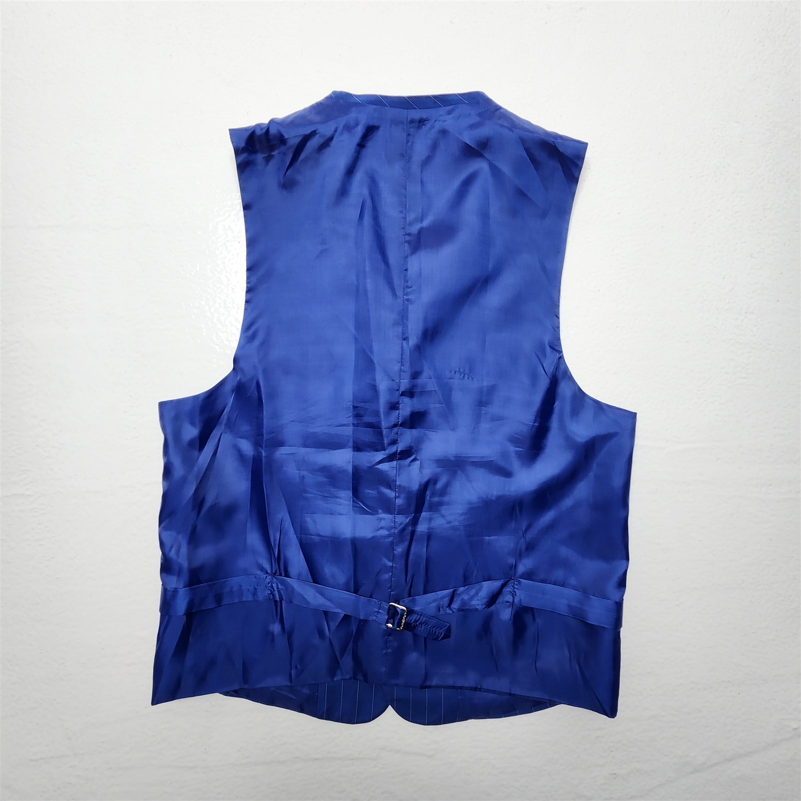 Soprano 38R 32×32 Blue Pinstripe 3 Piece Vest Mens Jacket Pants Suit