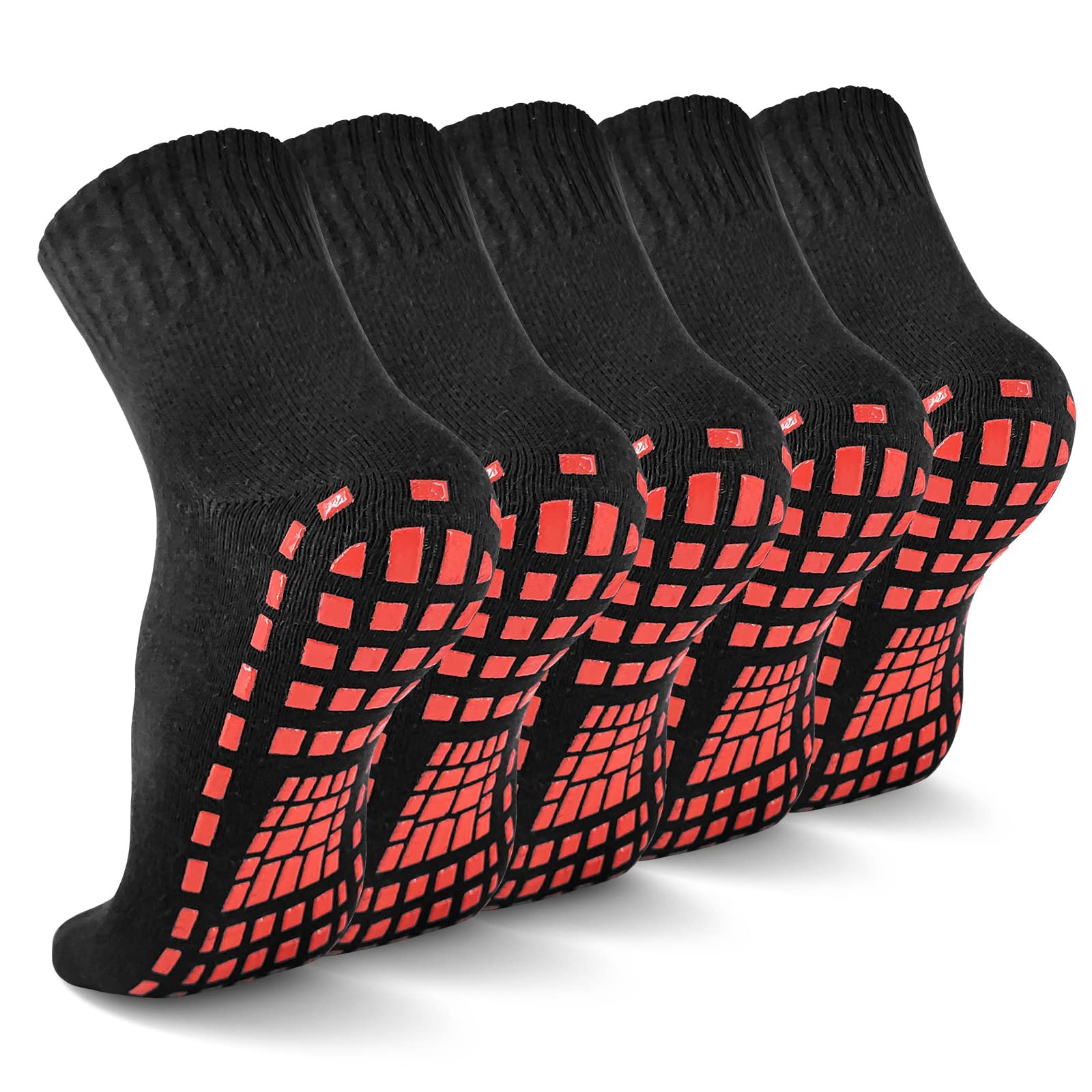 NOVAYARD 5 Pairs Non Slip Socks Non Skid Sticky Grippy Yoga Pilates Hospital …