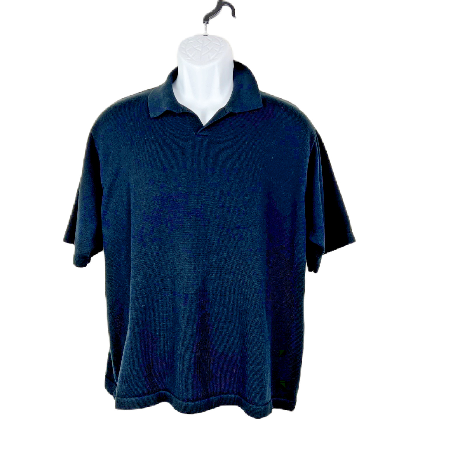 Brandini Le Collezioni Polo Shirt Men XL Black Short Sleeve Knit Collared Casual