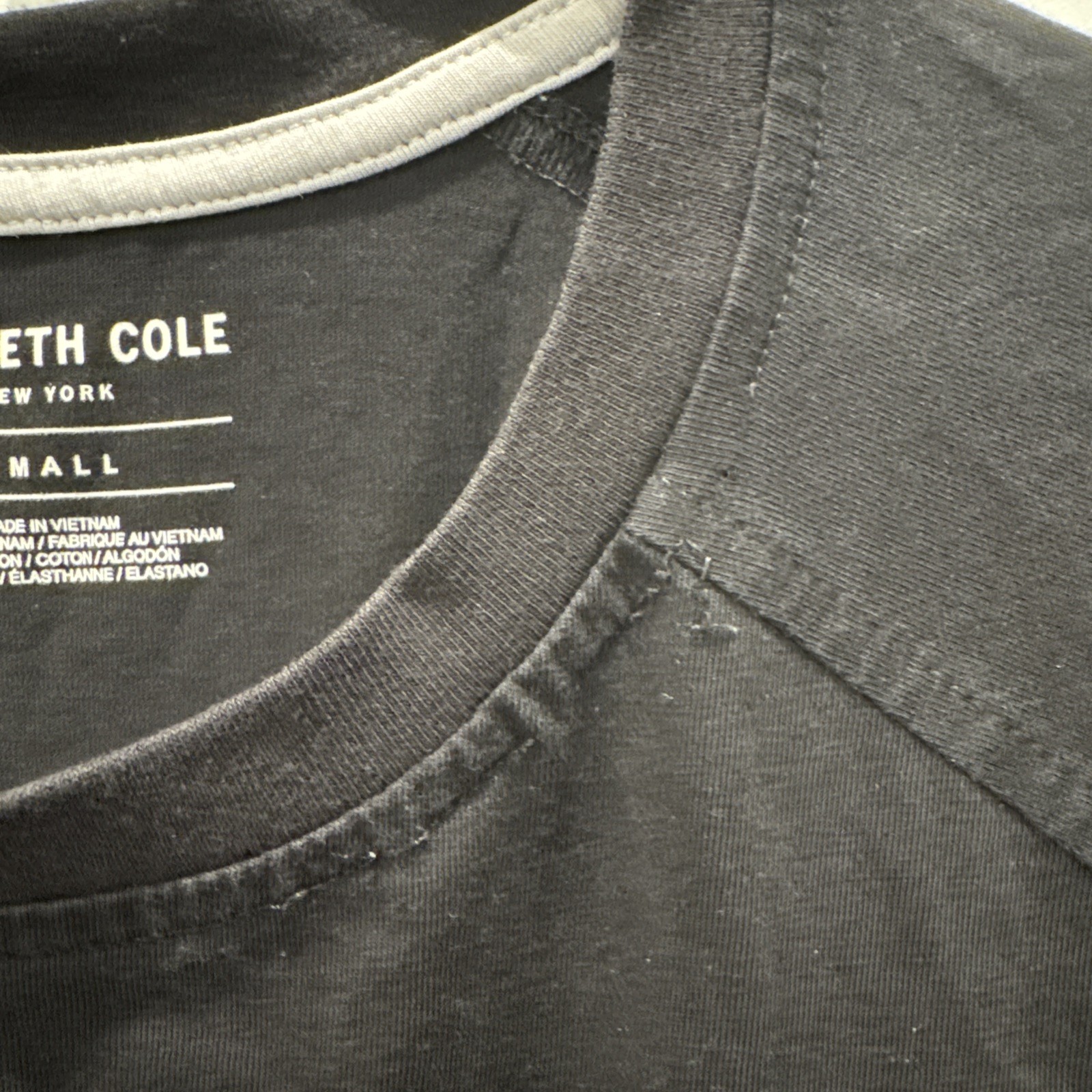 Kenneth Cole Mens Black Crew Neck Slim Fit Tee Small