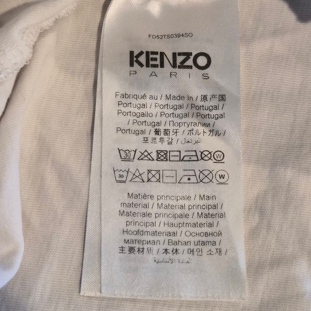 Kenzo Paris Boke Flower Graphic Tee Cream White Short Sleeve T-Shirt Size M