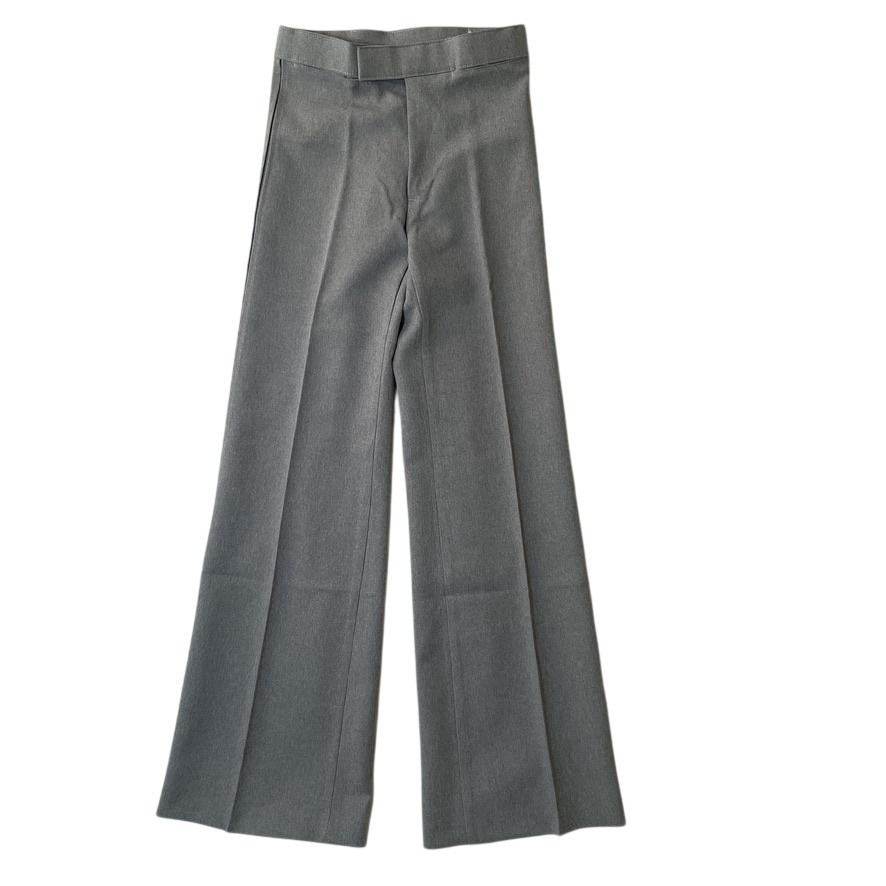 Vintage Angels Flight Dress Pants Mens 26×32 Gray 100% Dacron Flare USA 70s NOS