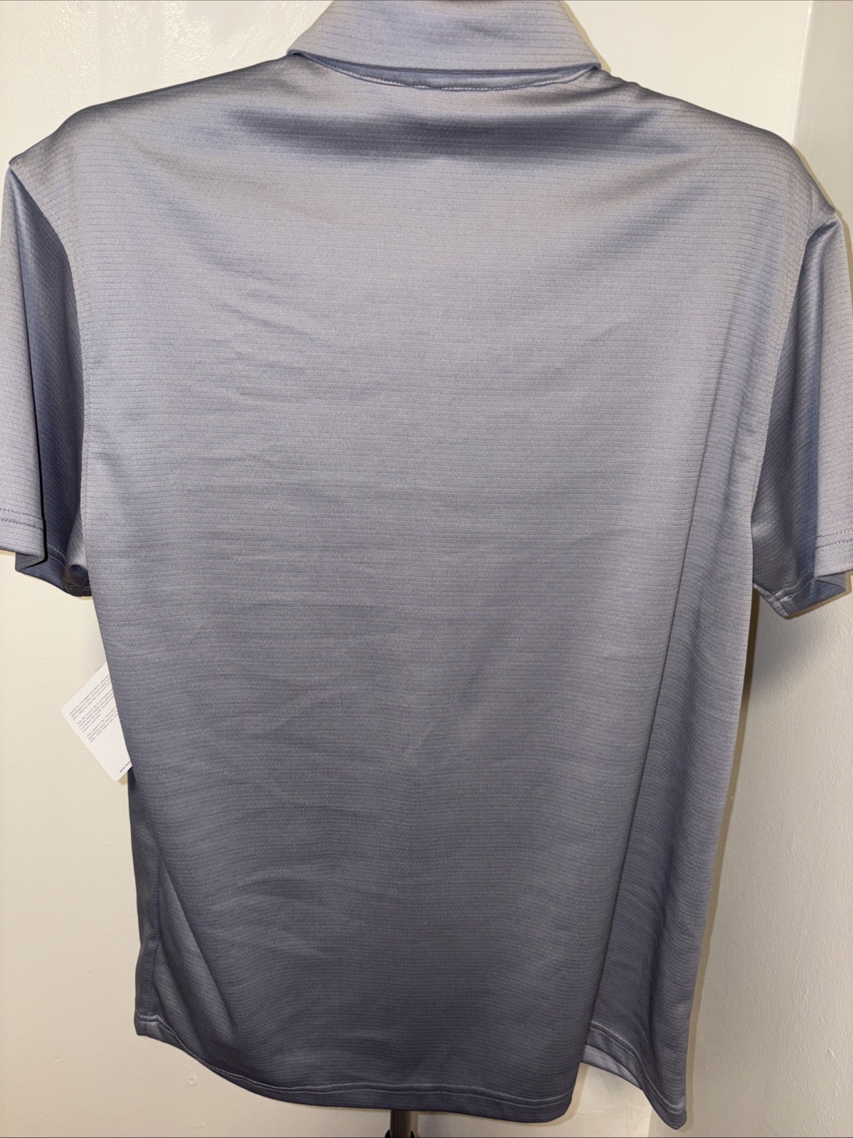 Large 42-44 Mens Reebok Performance 3-Button Polo Short Sleeve Grey Blue