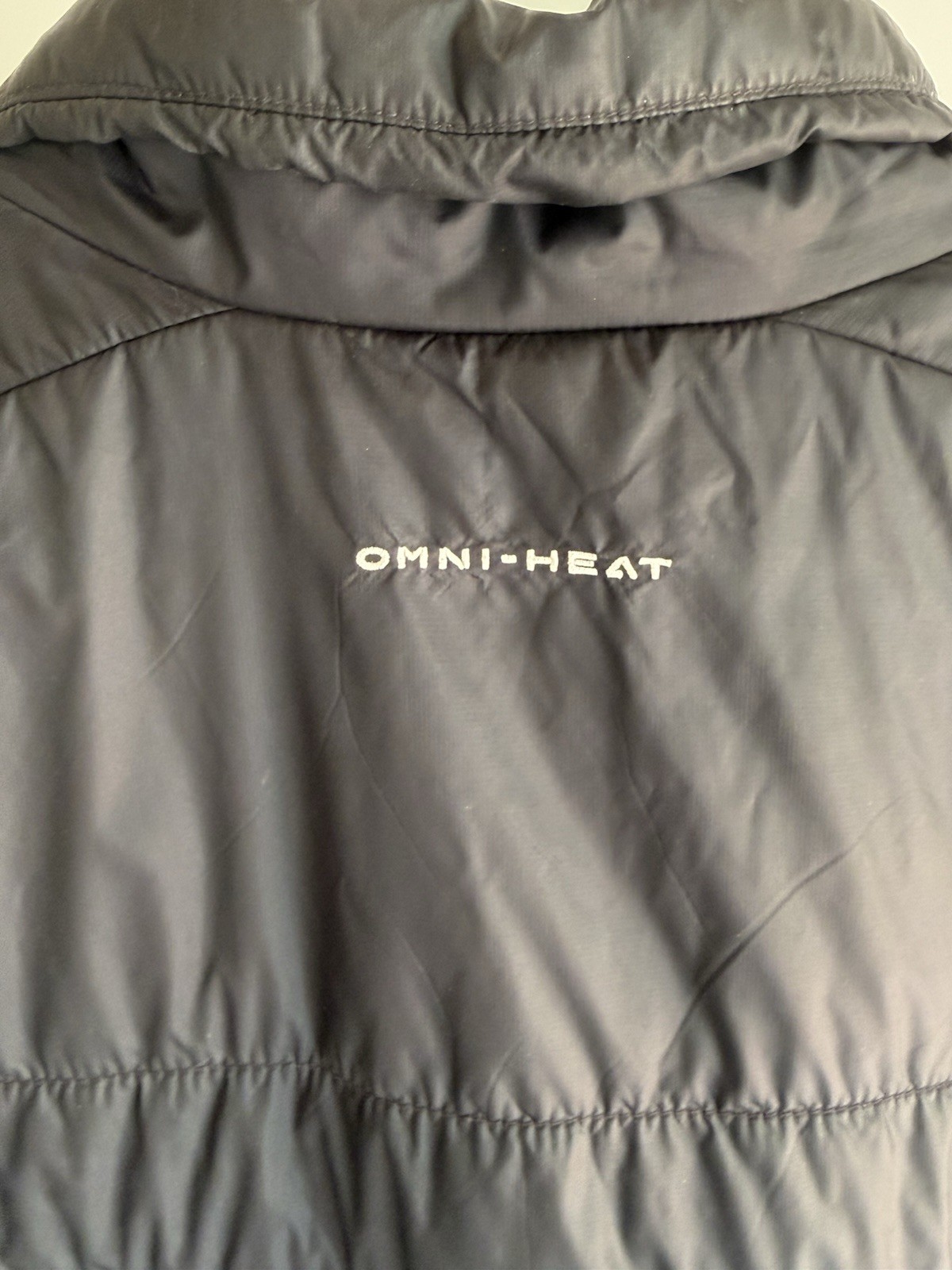 Columbia Omni-Heat Men’s Gray Puffer Vest XL Full Zip Insulated Pockets
