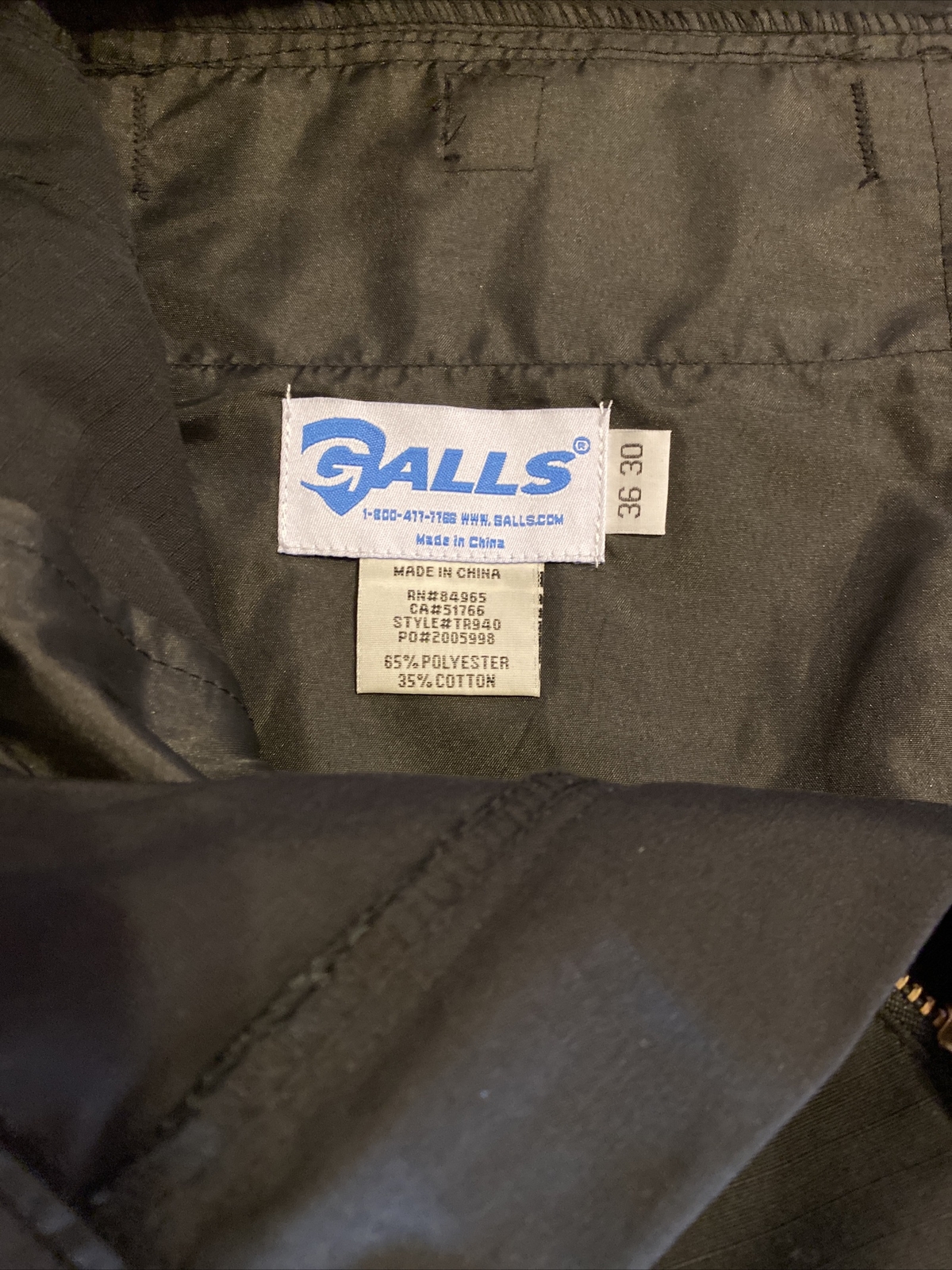 Galls G-Tac TR940 Mens Black Ripstop Tactical Cargo Pants Size 36×30