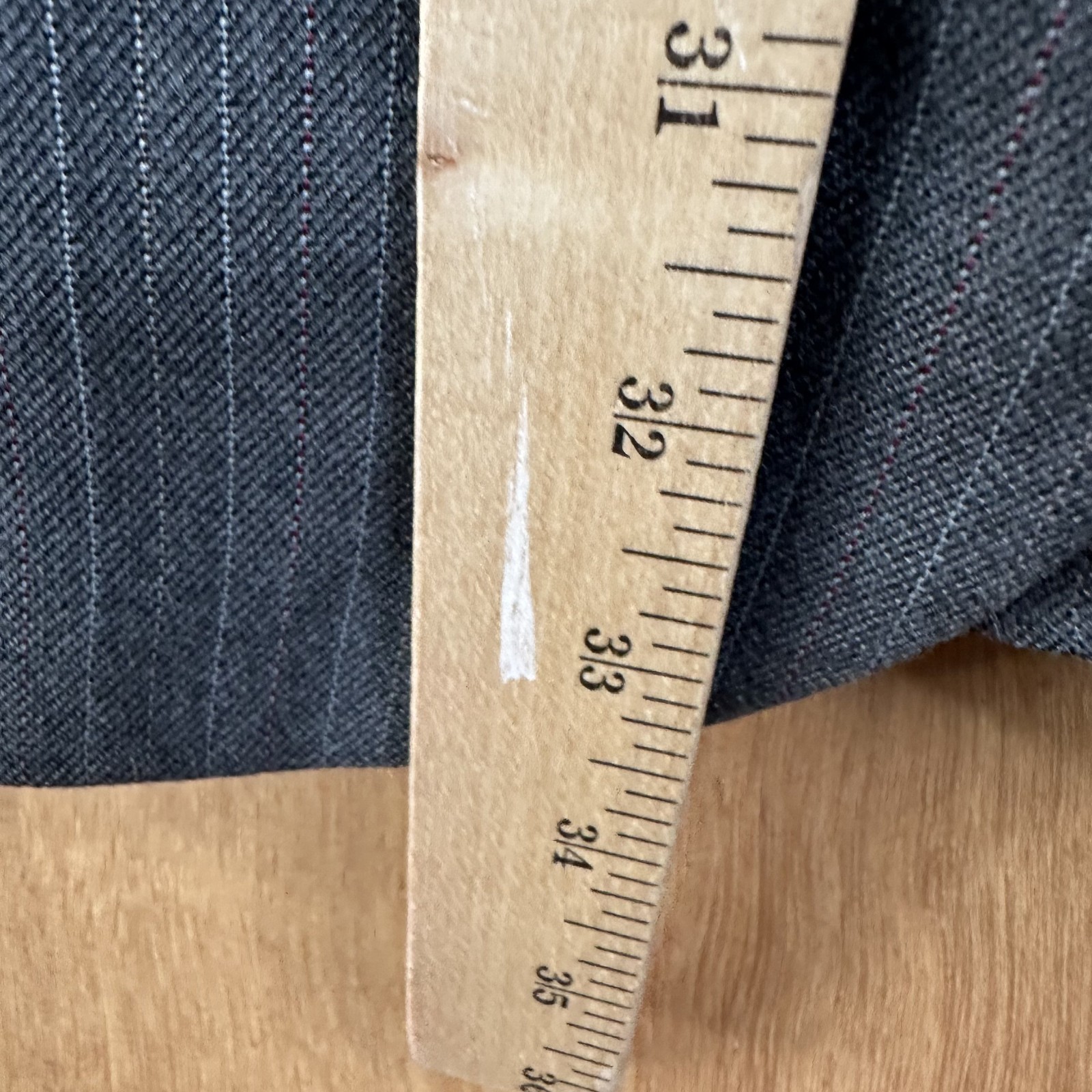 VTG 1960s Suit Mens 44L Gray Pinstripe 2 Button Wool Pants 42×31 Canvas 3 Piece