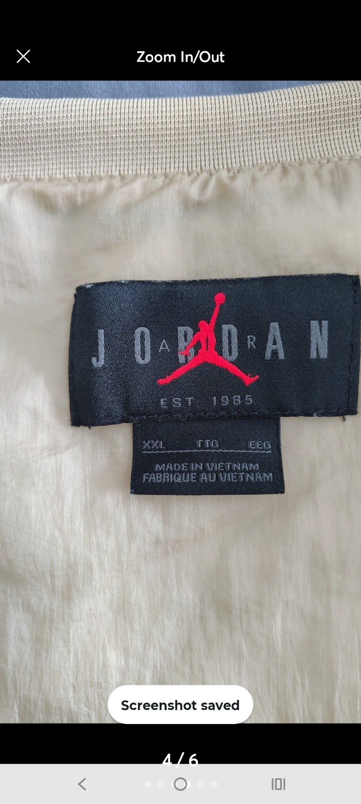 Jordan Mens Quilted Full Zip Vest Beige XXL Regular Fit Logo Accents