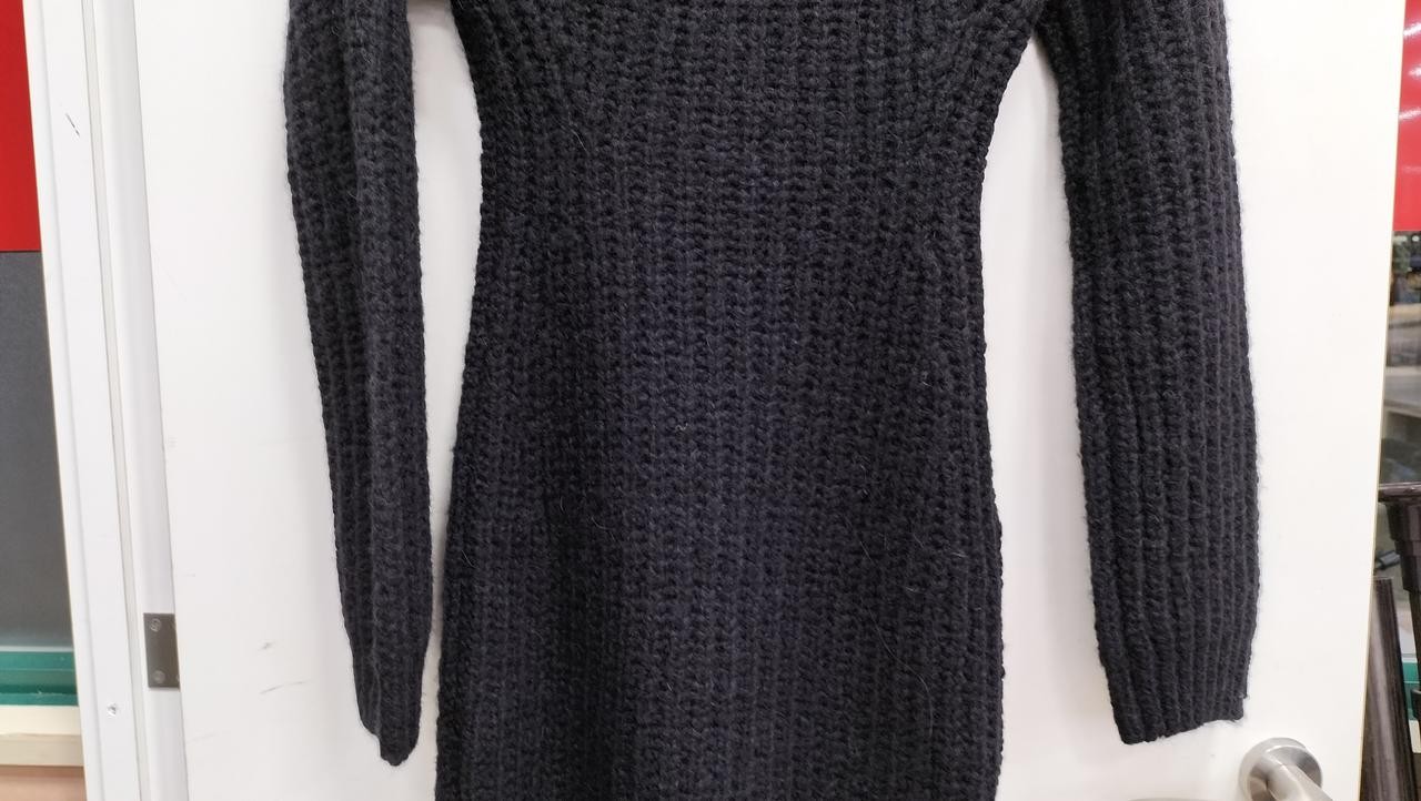 Dsquared2 Off Shoulder Alpaca Wool Dress XXS Black 83.5cm