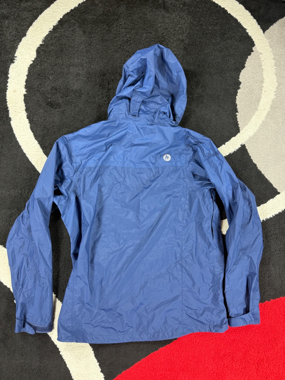 Marmot Jacket Mens Medium Black Precip Eco Rain Coat Waterproof Hooded Full Zip