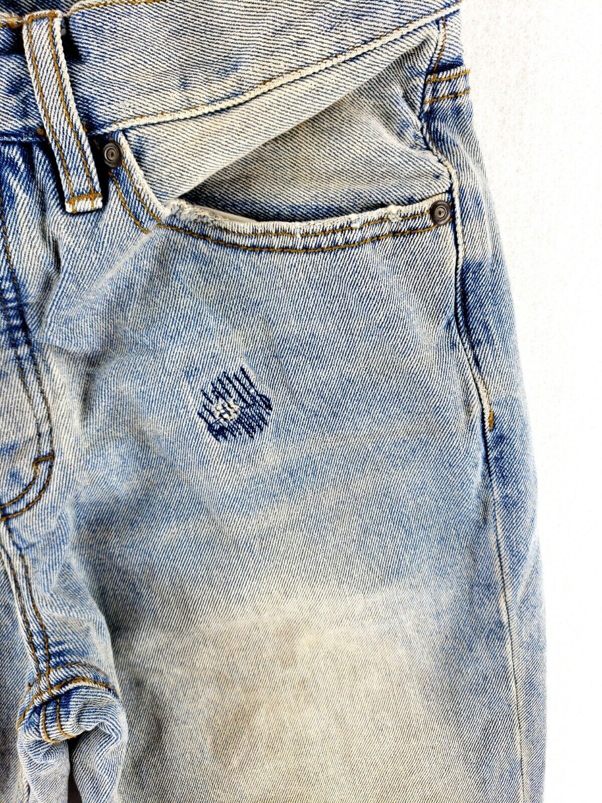 RVCA Flood Denim 30×26 Jean Button Fly Classic Fade Distressed Look Retro Grunge