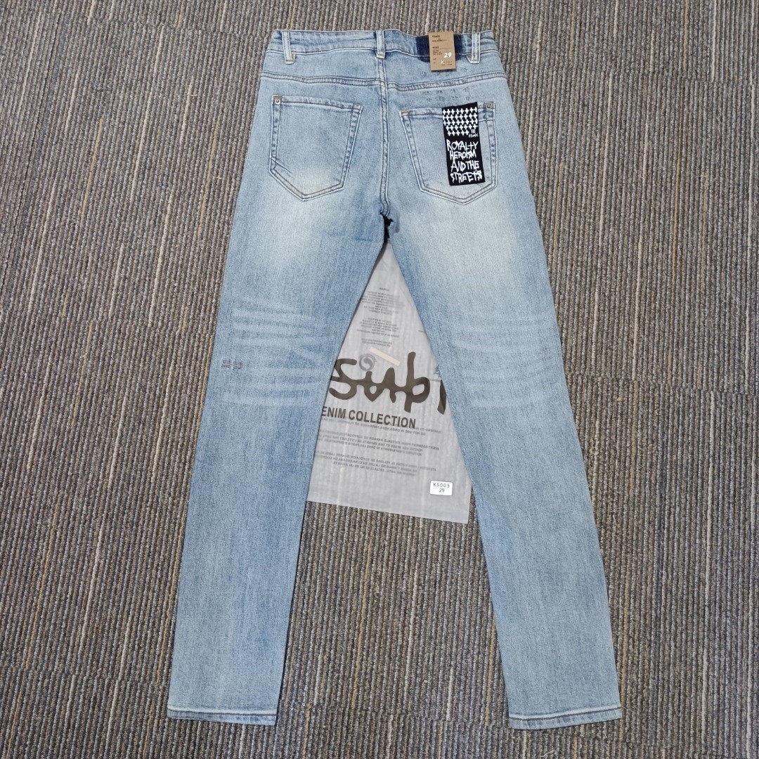KSUBI Men’s Washed Blue Letter Printing Pants Jeans size 32 KJ13