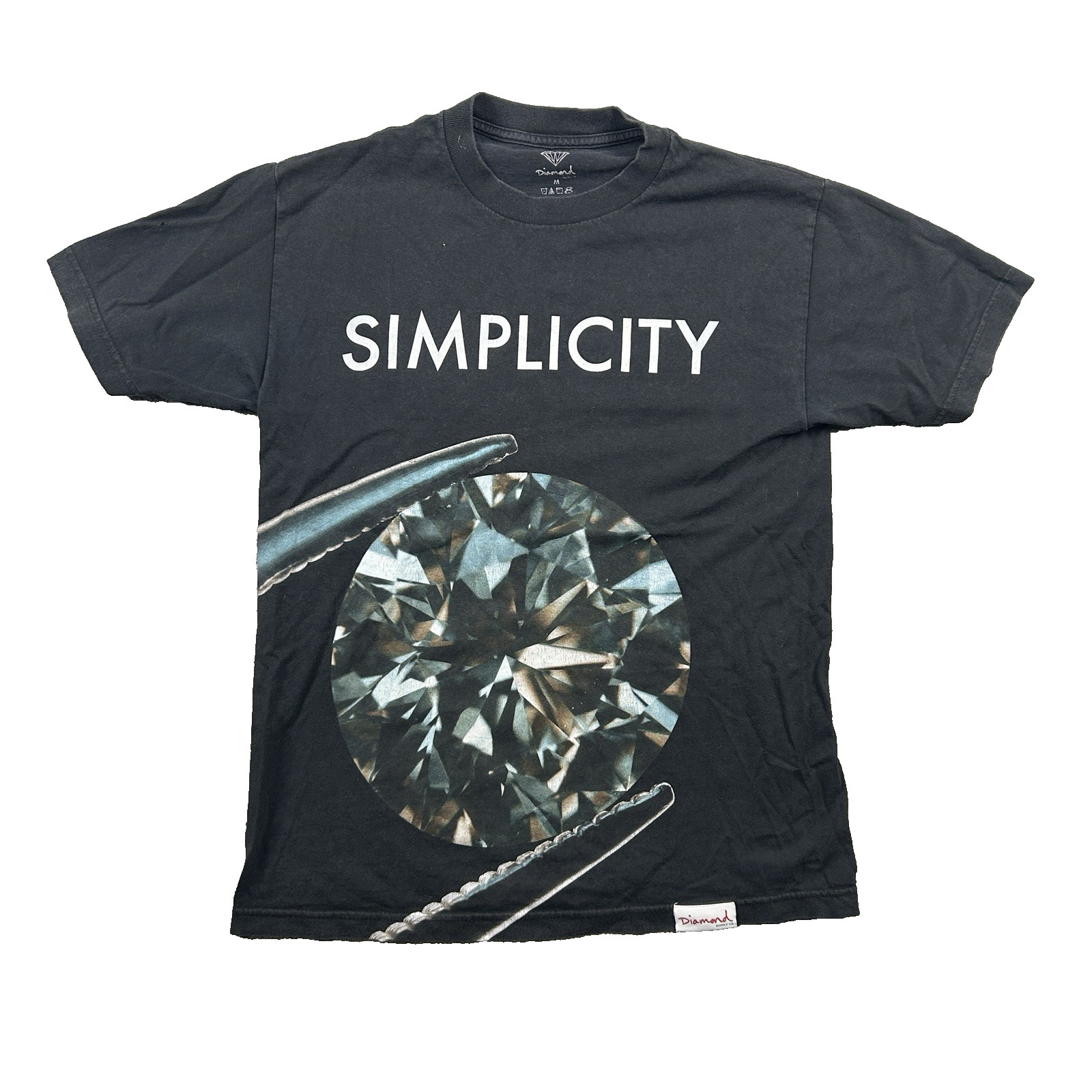 Diamond Supply Co Simplicity Diamond T-Shirt Black Cotton Mens Medium M Graphic