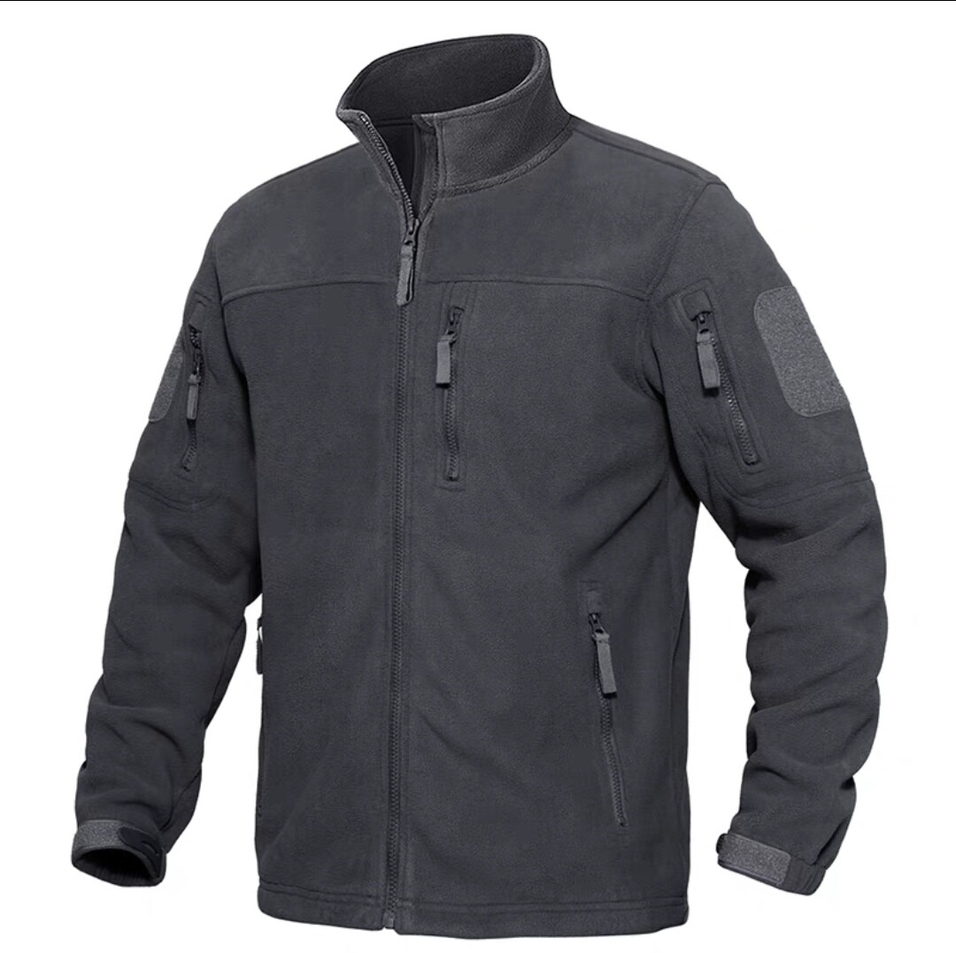 Men’s Tactical Fleece Jacket Full-Zip Windproof Coat Outdoor Hiking Work Casual