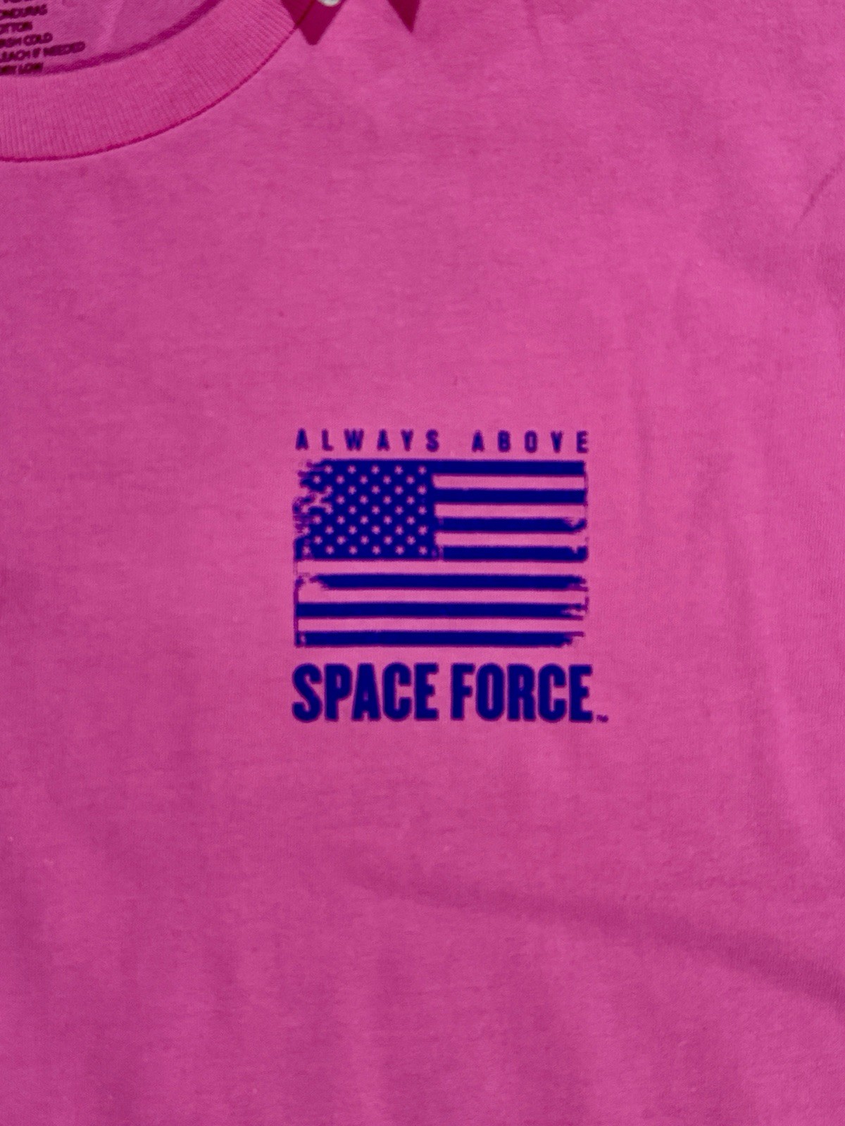 United States Space Force USSF “ALWAYS ABOVE” Pink T-Shirt -Size M / Medium NWT