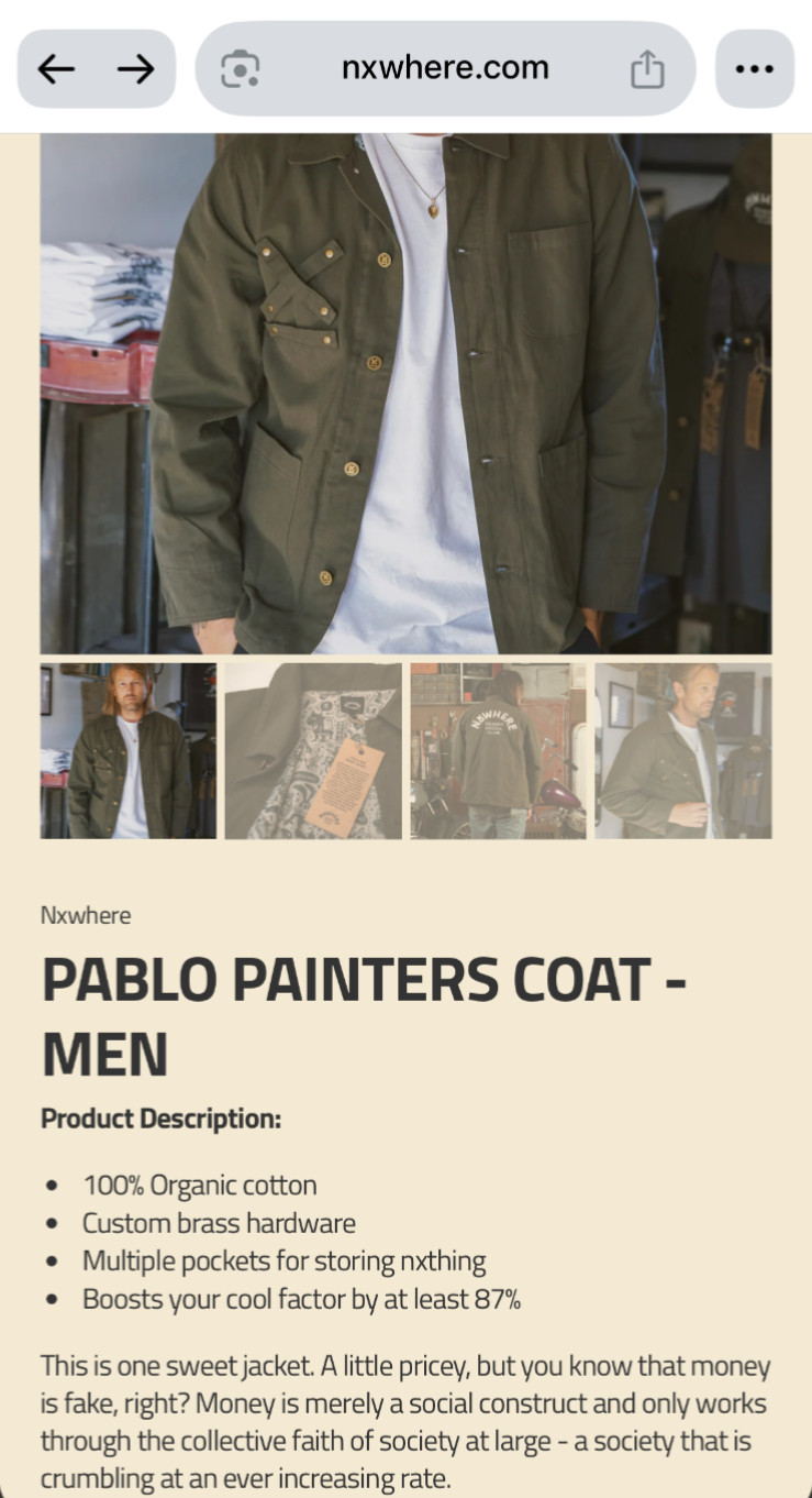 Nxwhere Pablo Painters Coat – Men – 100% Cotton
