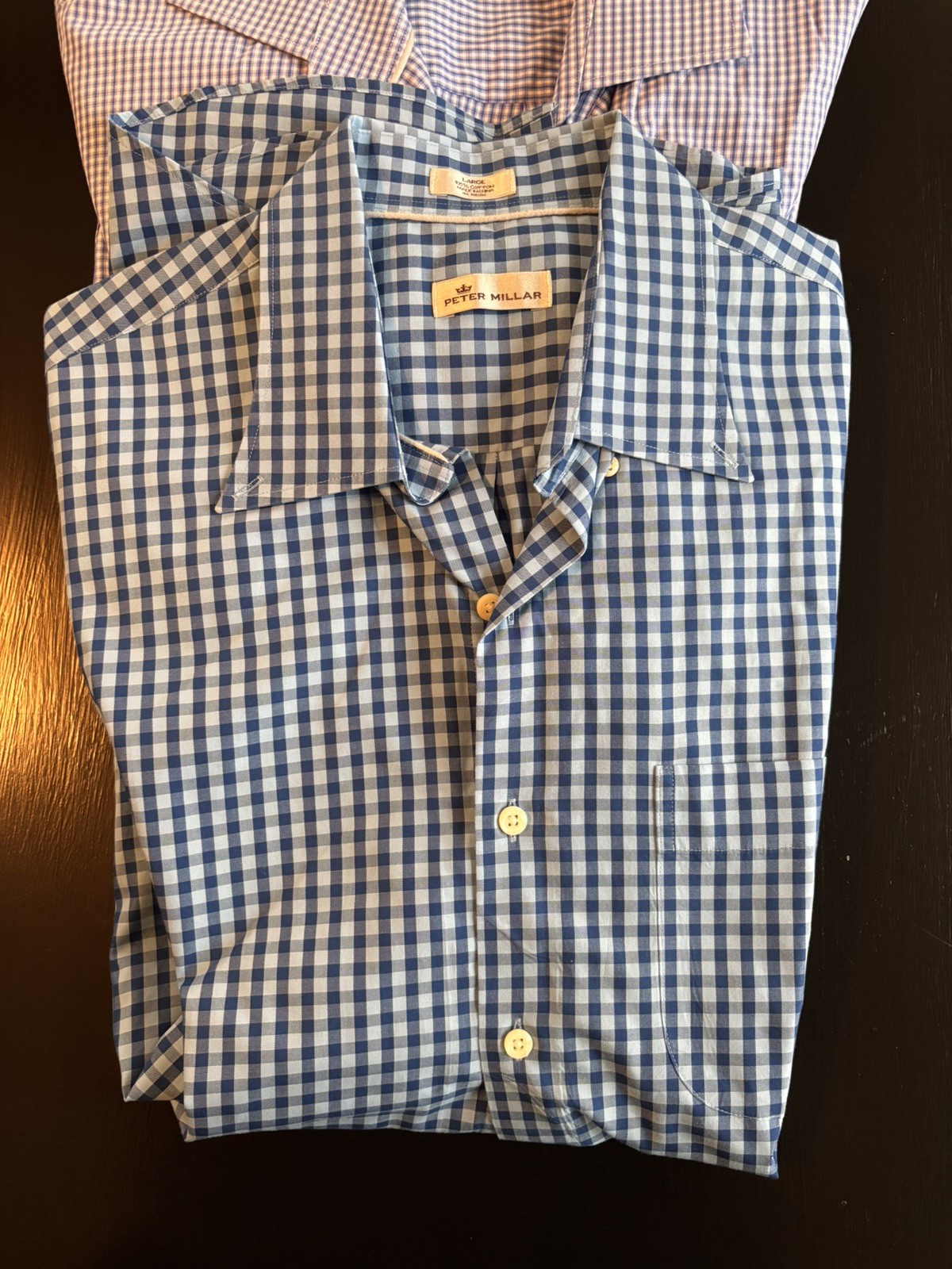 Lot of 3 Peter Millar Mens Large Plaid Button Down Shirt