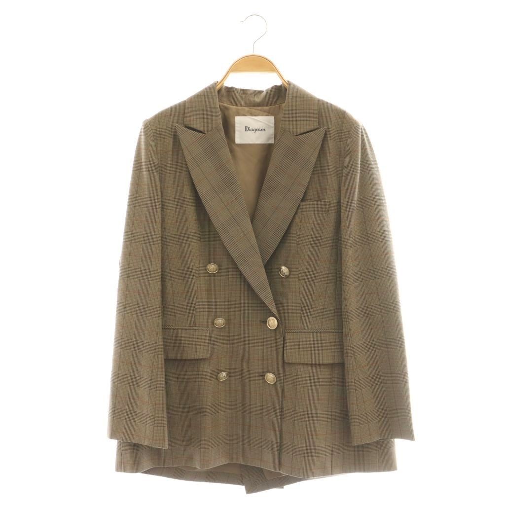 Diagram Grace Continental 25AW Brown Multi Women’s Tailored Jacket, Size 36