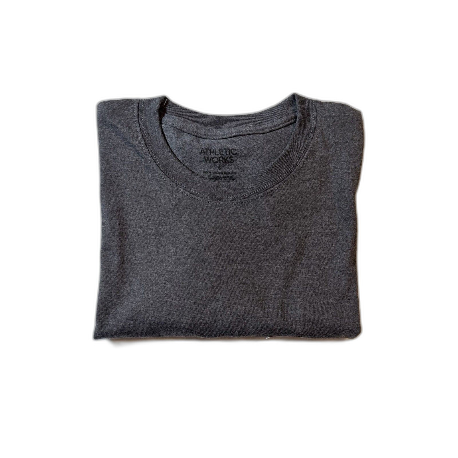Athletic Works Men’s Gray Short Sleeve T-Shirt Crew Neck Regular Fit Size S NWT