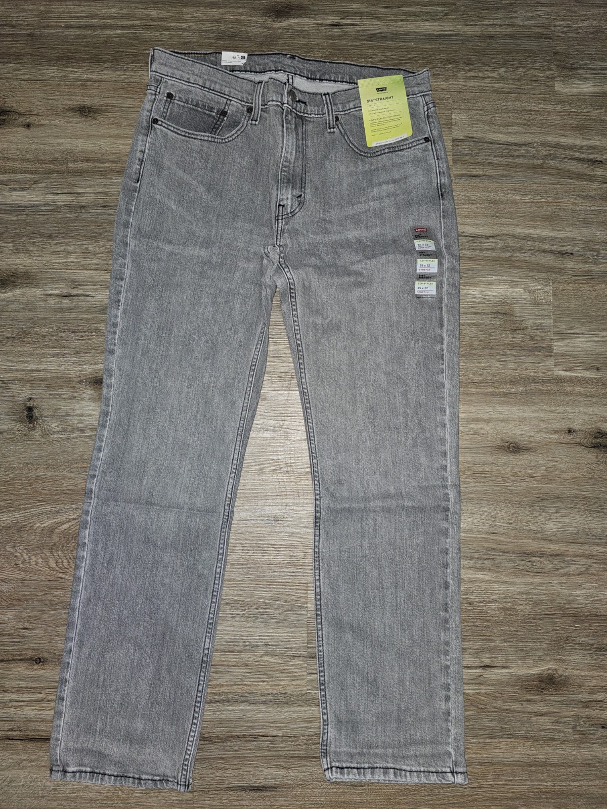 Levi’s 514 Straight Fit Jeans – Light Grey Worn – Size 35 x 32 – NWT