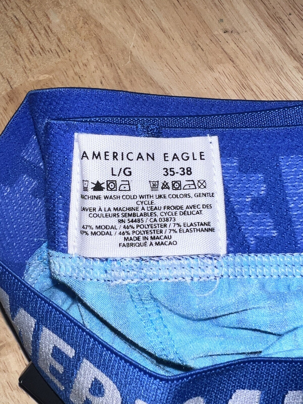 LARGE AMERICAN EAGLE ULTRA SOFT LEAF PRINT BLUE BOXER BNWTS