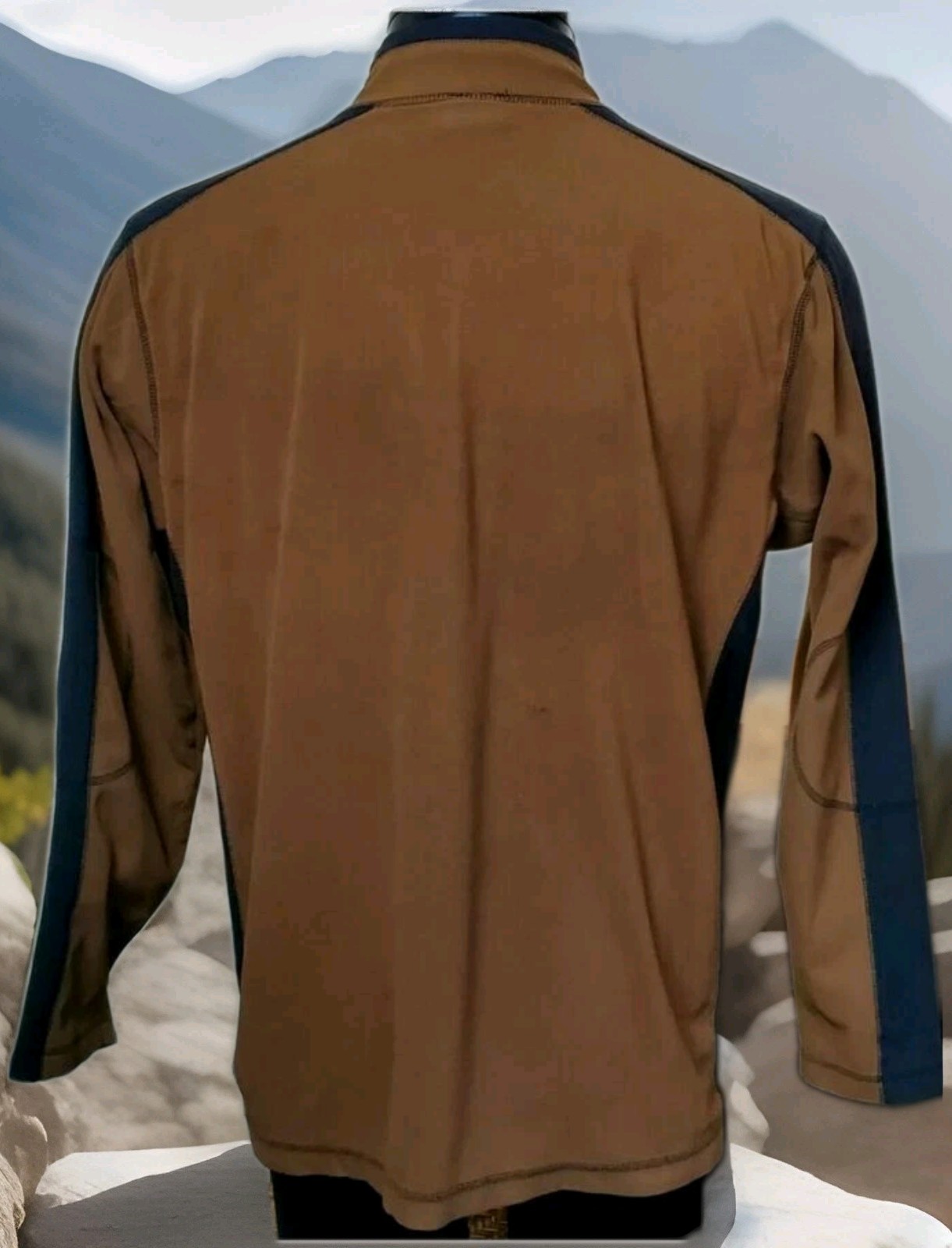Columbia Sportswear Co Coyote Brown Activewear 1/2 Zip Pullover Fleece Shirt LG