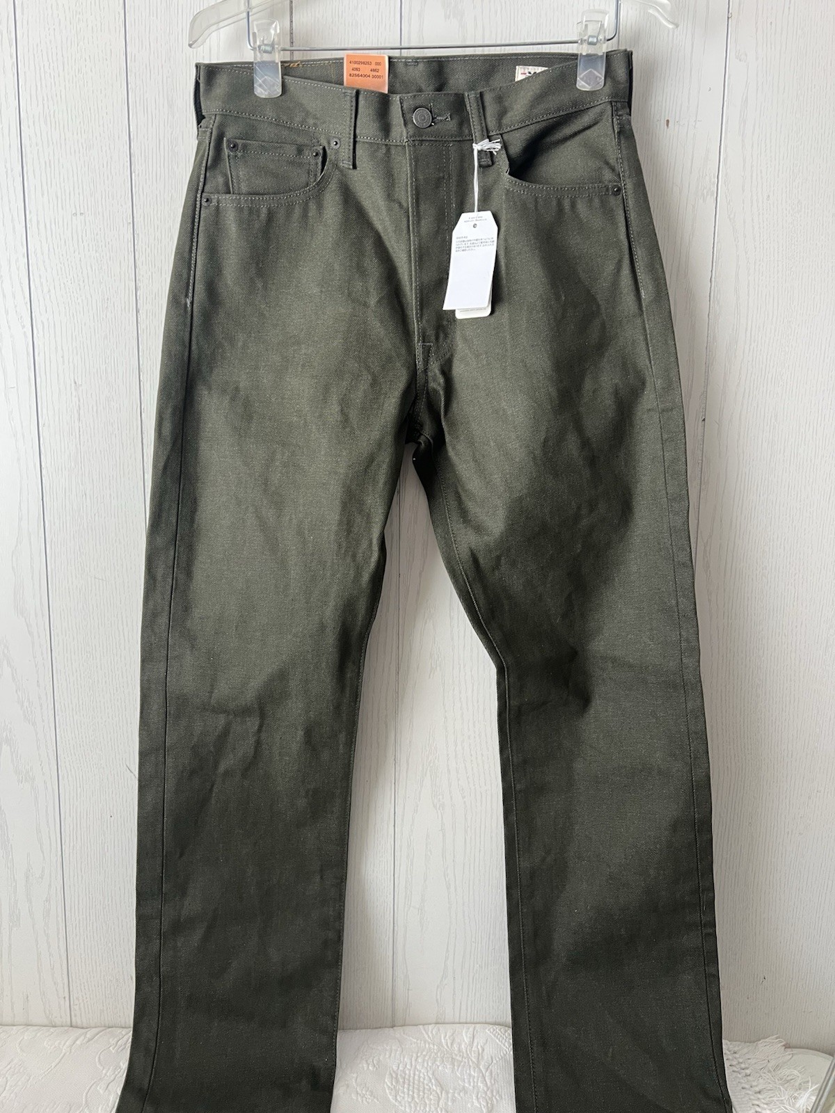 NWT Levis 501 Jeans 30×34 White Oak Cone Denim dark Green Shrink to Fit NEW