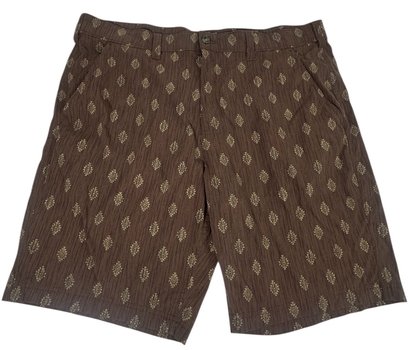 Eddie Bauer Shorts Size 38 Brown Travex Aztec Southwest Print Pattern Active