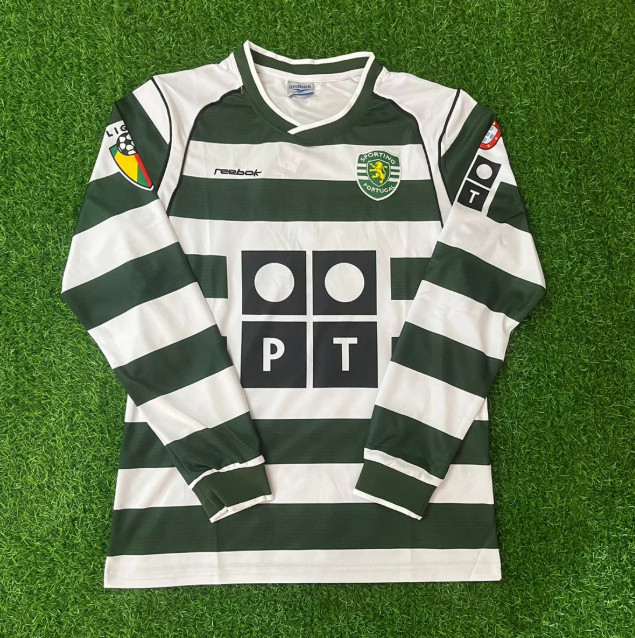 C.Ronaldo #28 Sporting CP Home Jersey 2001/03 Long Sleeve Men’s jerseys All size