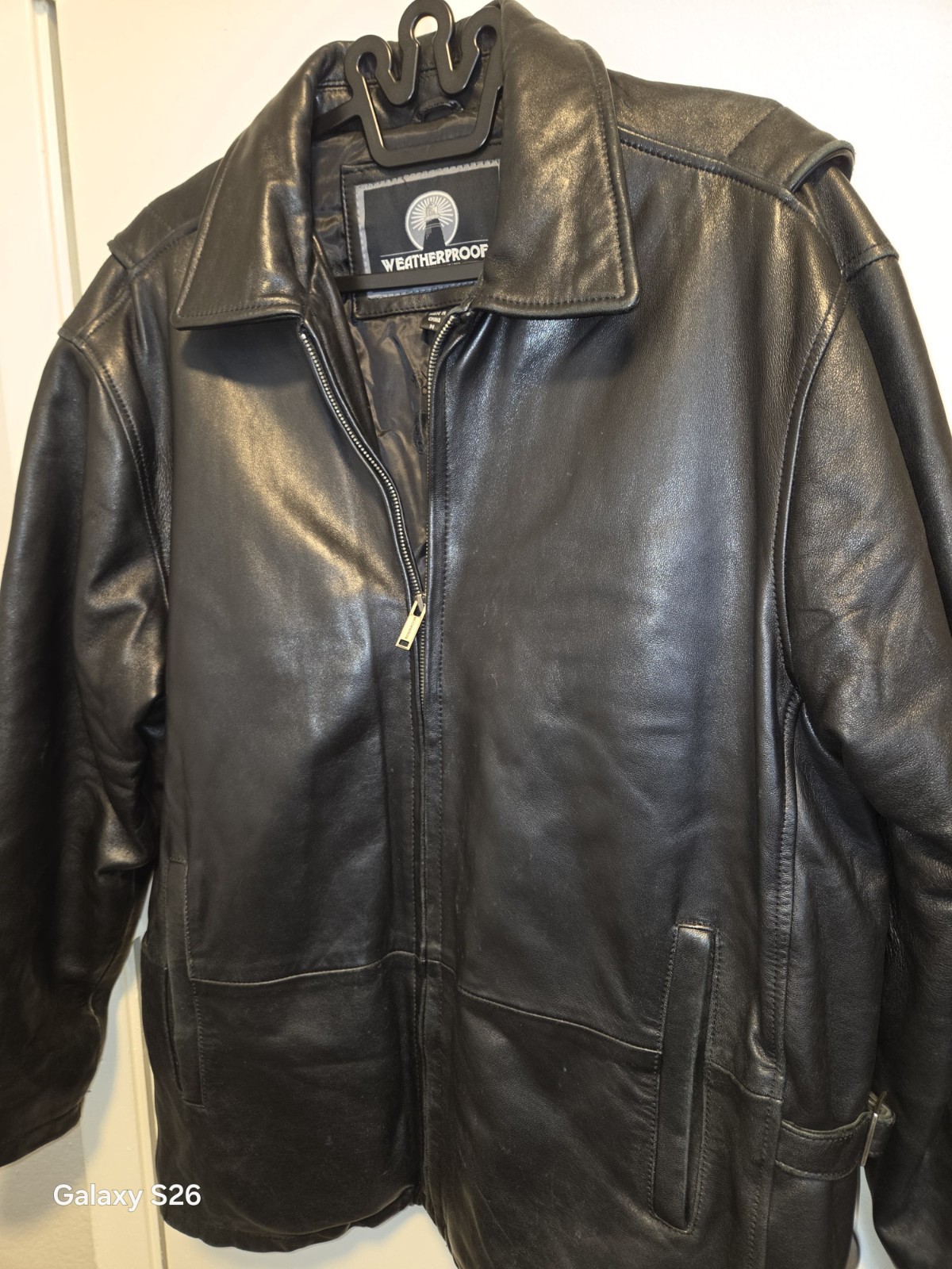 Weatherproof Men Genuine Leather Jacket Size M