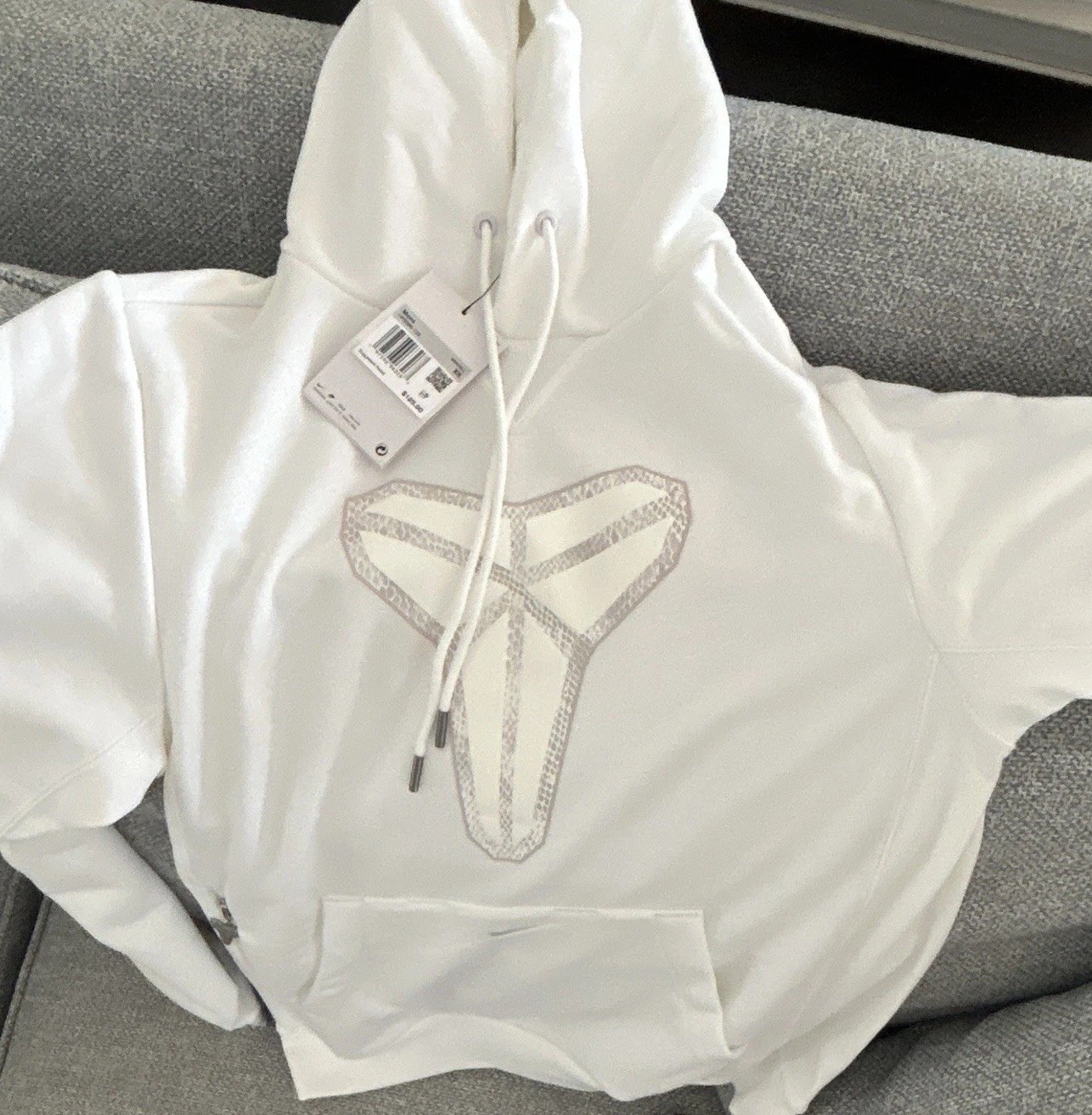 Nike Dri-FIT Kobe Bryant White Fleece Pullover Hoodie Men’s XS HF0066-100