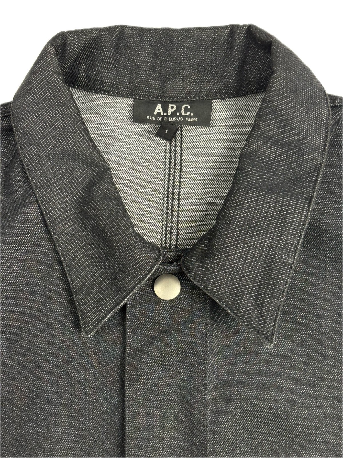 A.P.C. Made in France Black Denim Coverall Chore Jacket Men’s Size 1
