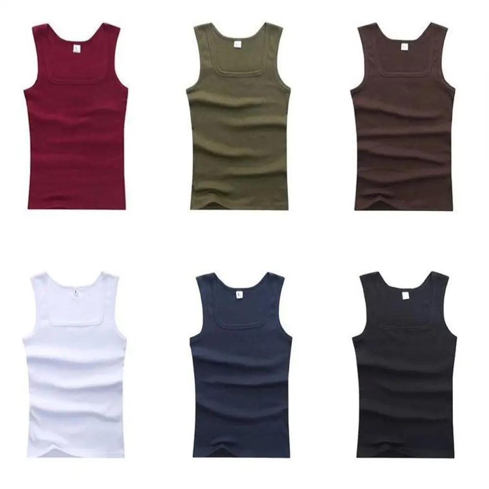 Hot Sale Men’s Sleeveless Breathable Fitness Vest Basic Elastic Tank Top