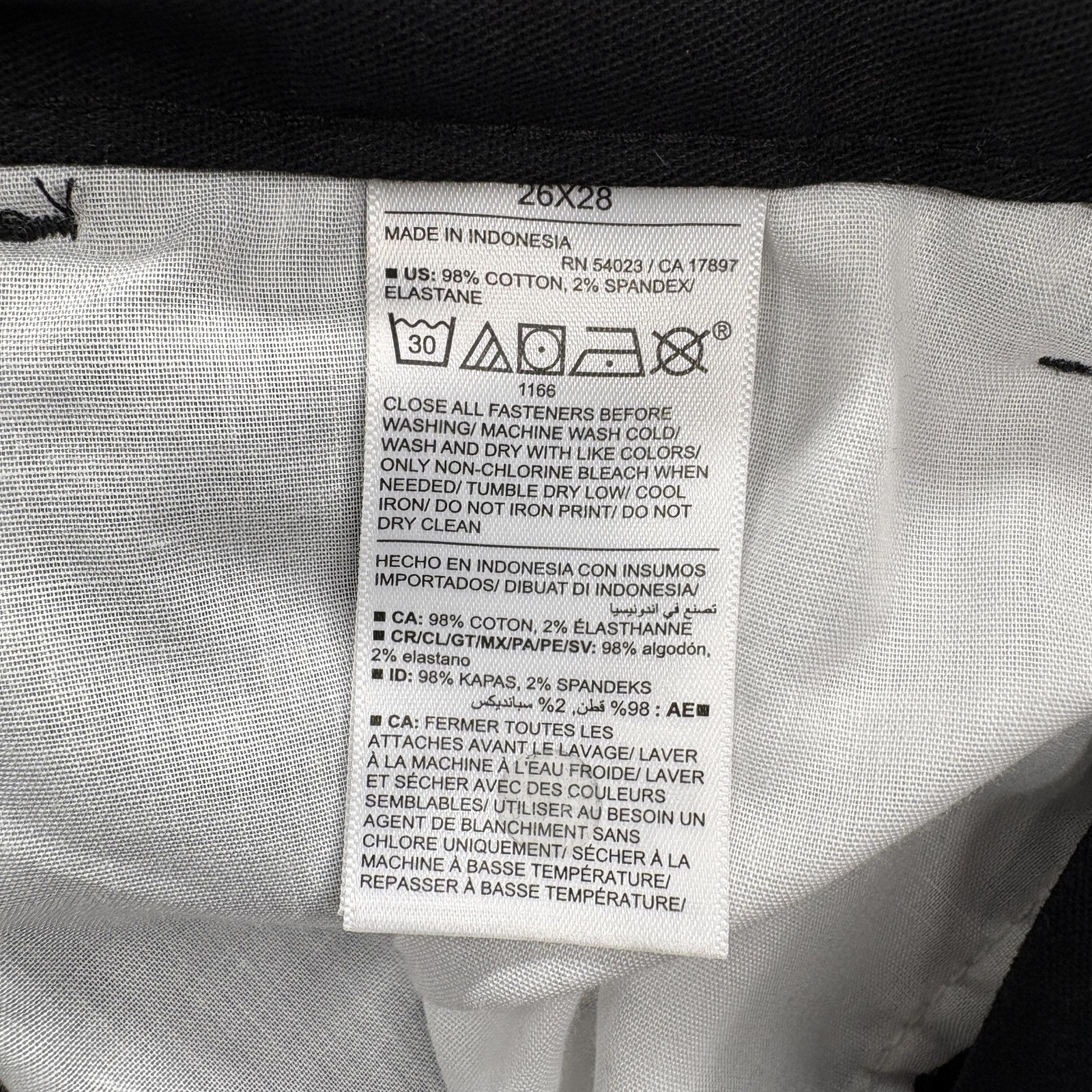 Old Navy Built-In Flex Chino Pants Mens 26×28 Black Regular Fit Straight Stretch
