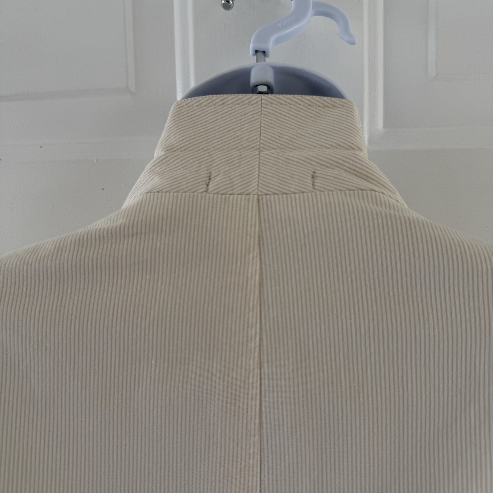 Calvin Klein Cream Pinstripe Cotton Blazer Sport Coat Jacket Men’s 46R Coastal